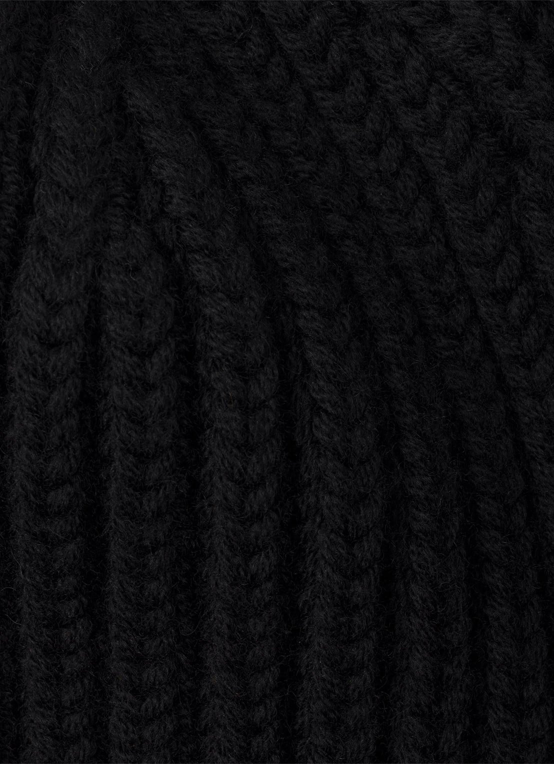 Prada Ribgebreide muts van scheerwol - detail zwart