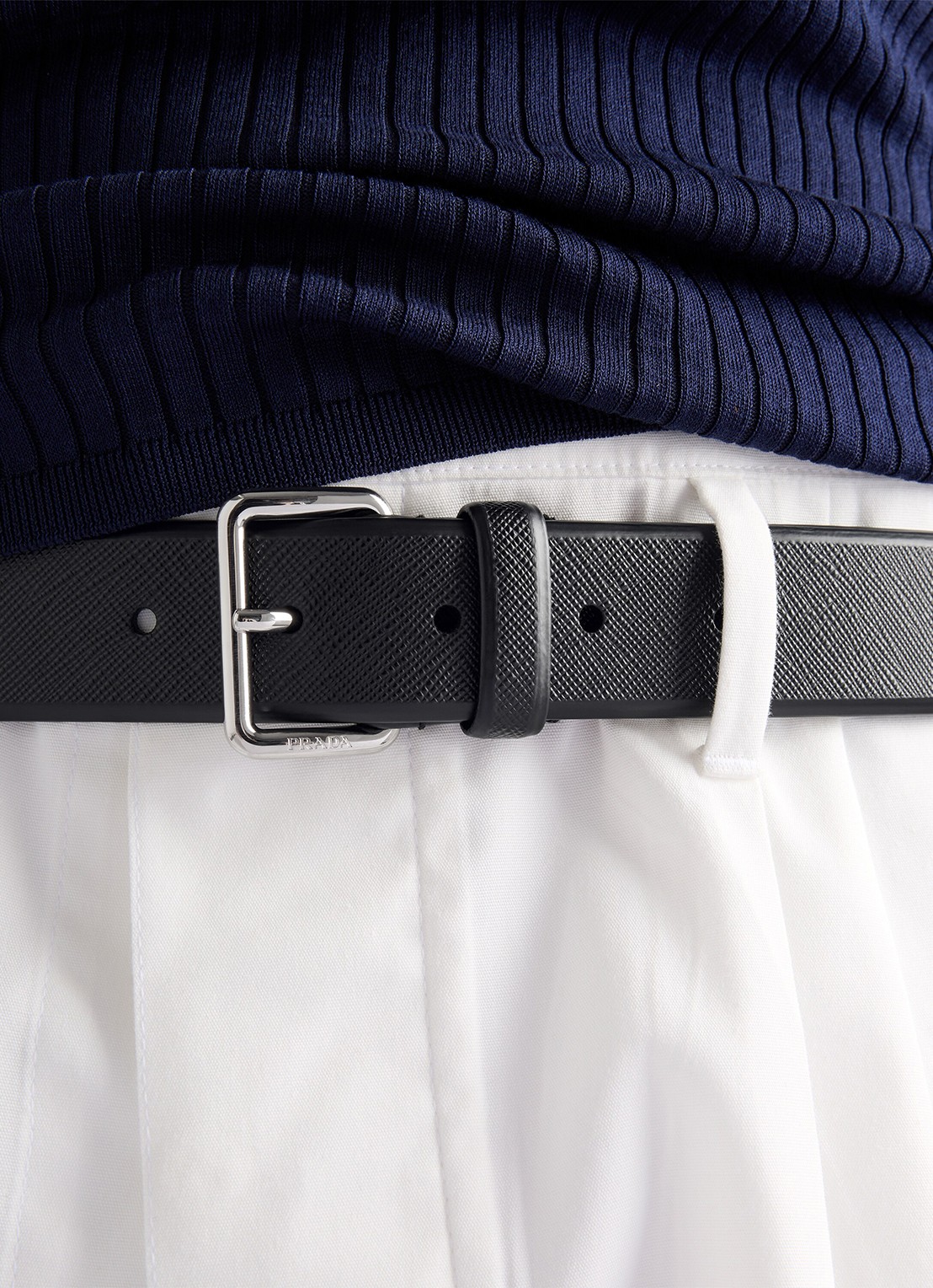 Prada Riem van kalfsleer - detail 3 zwart