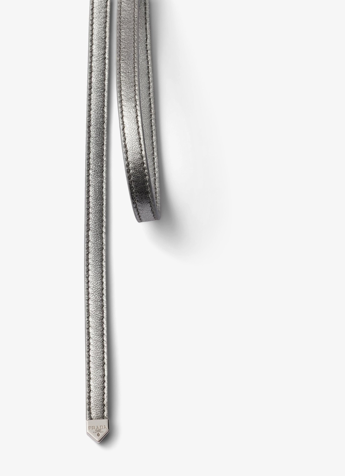 Prada Riem van lamsleer met metallic finish - detail 4 zilver