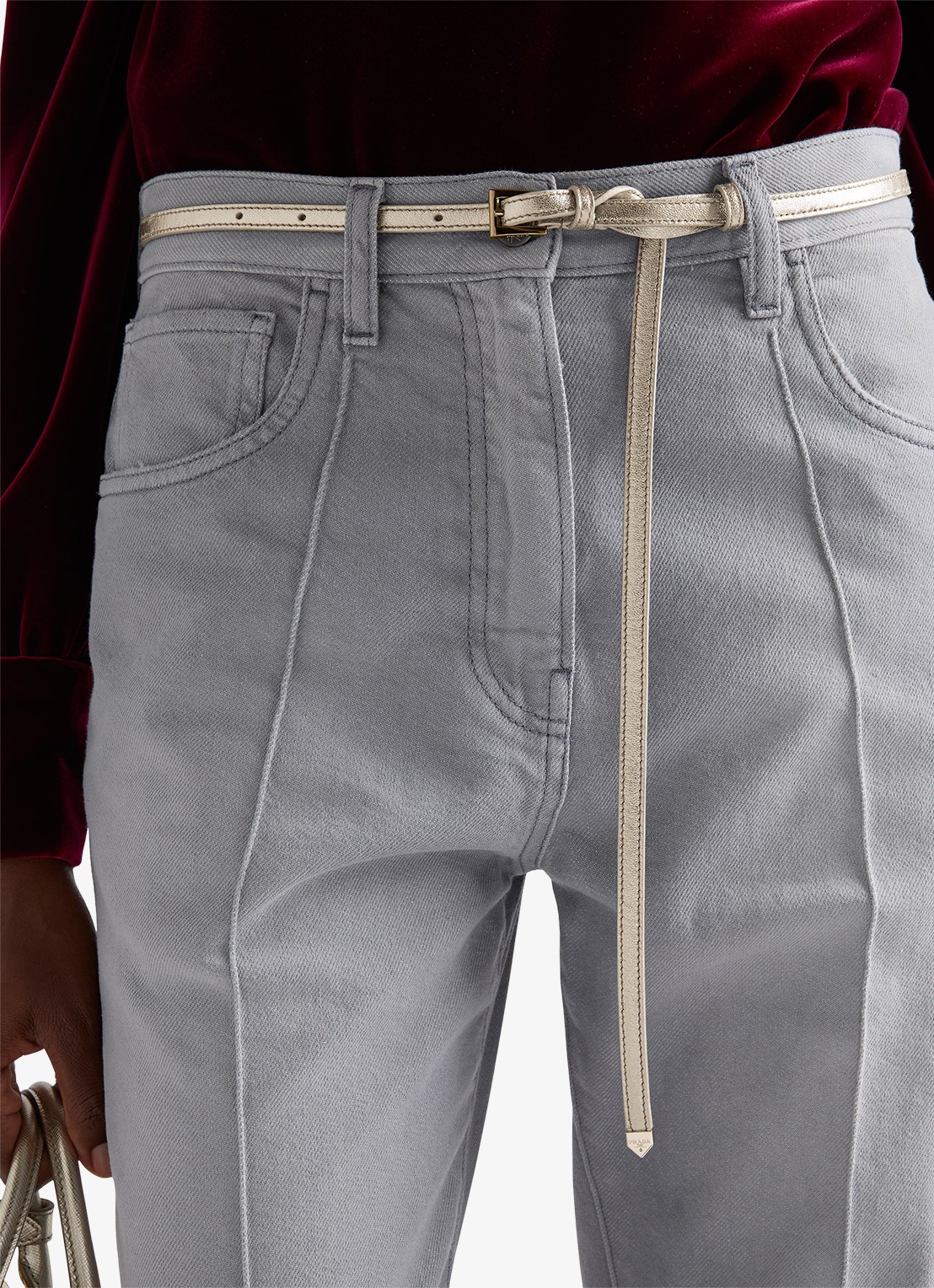 Prada Riem van lamsleer met metallic finish - voorkant 4 goud