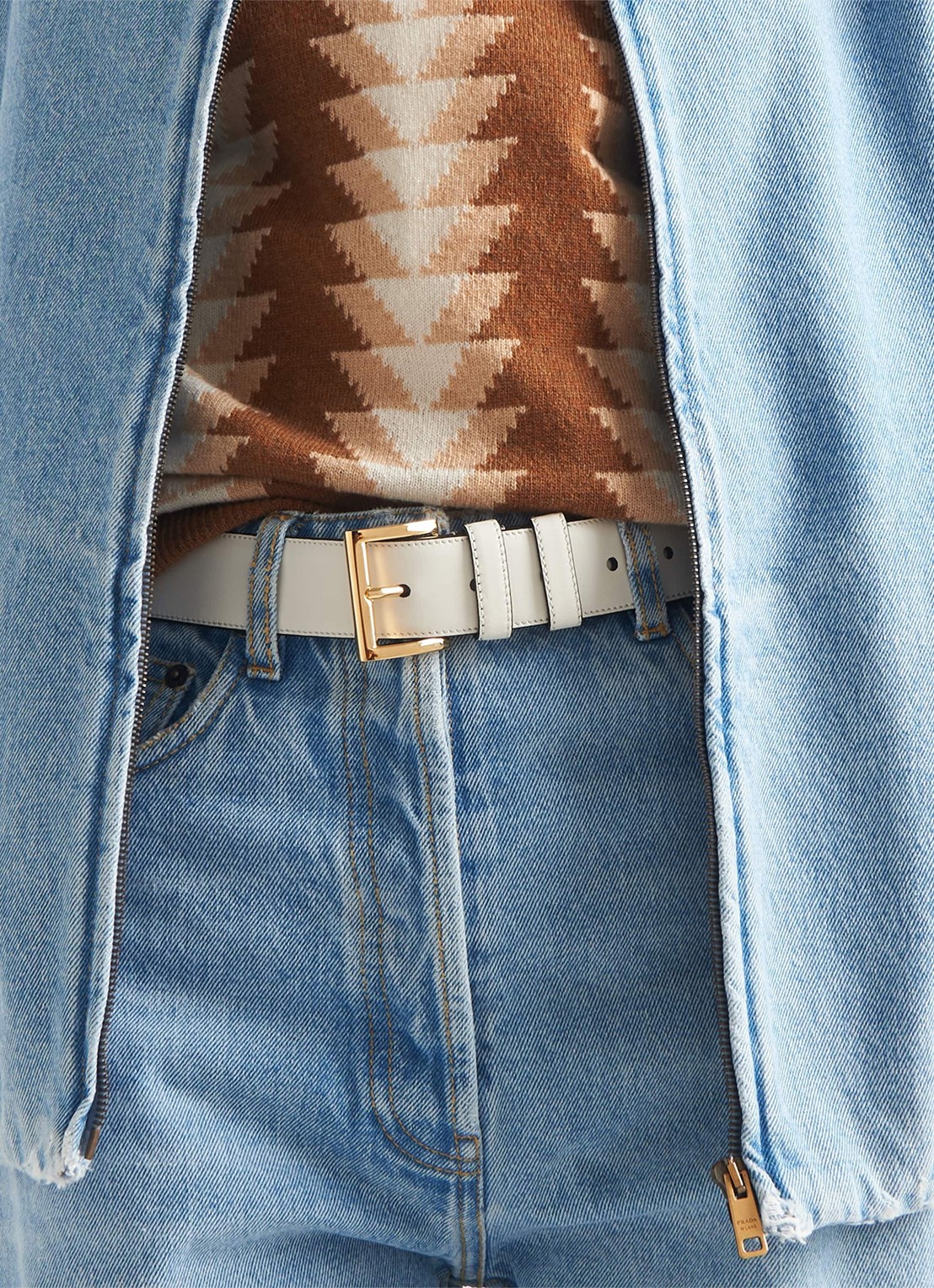 Prada Riem van leer - voorkant 2 wit
