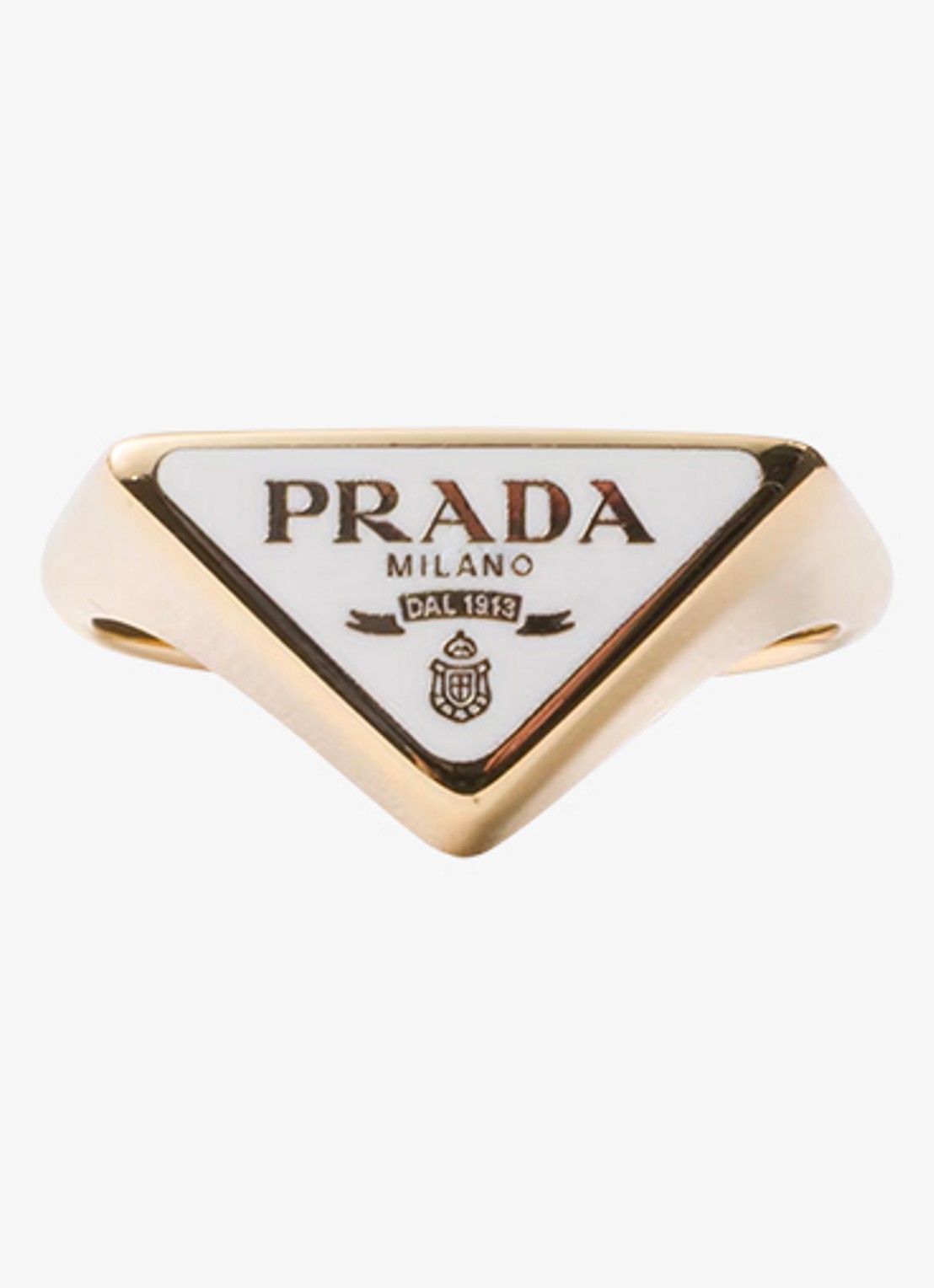 Prada Ring met logo - voorkant 2 goud
