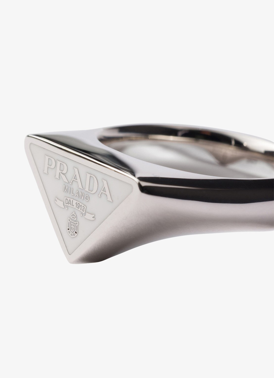 Prada Ring met logo - detail 2 zilver