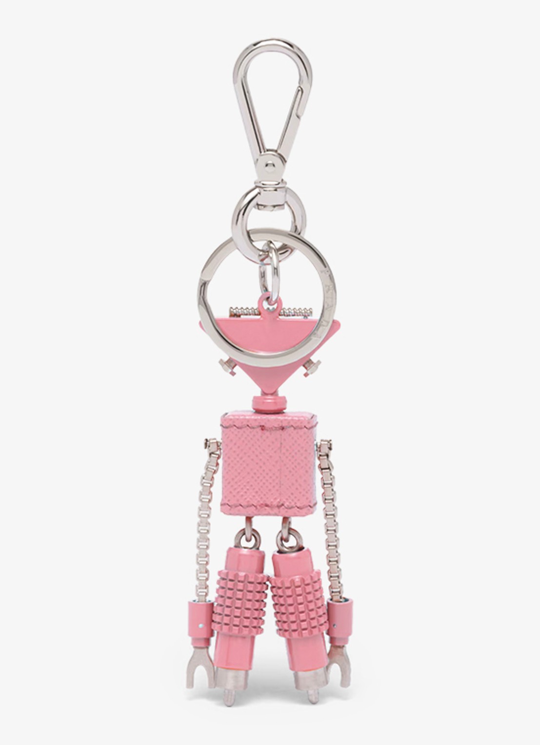 Prada Robot tasbedel met leren details - achterkant roze