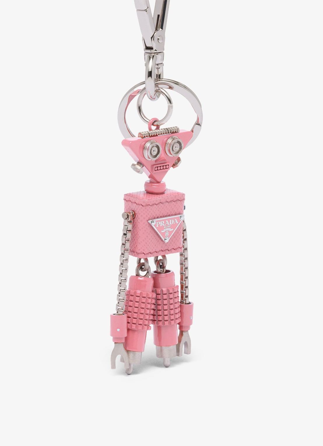 Prada Robot tasbedel met leren details - voorkant 3 roze