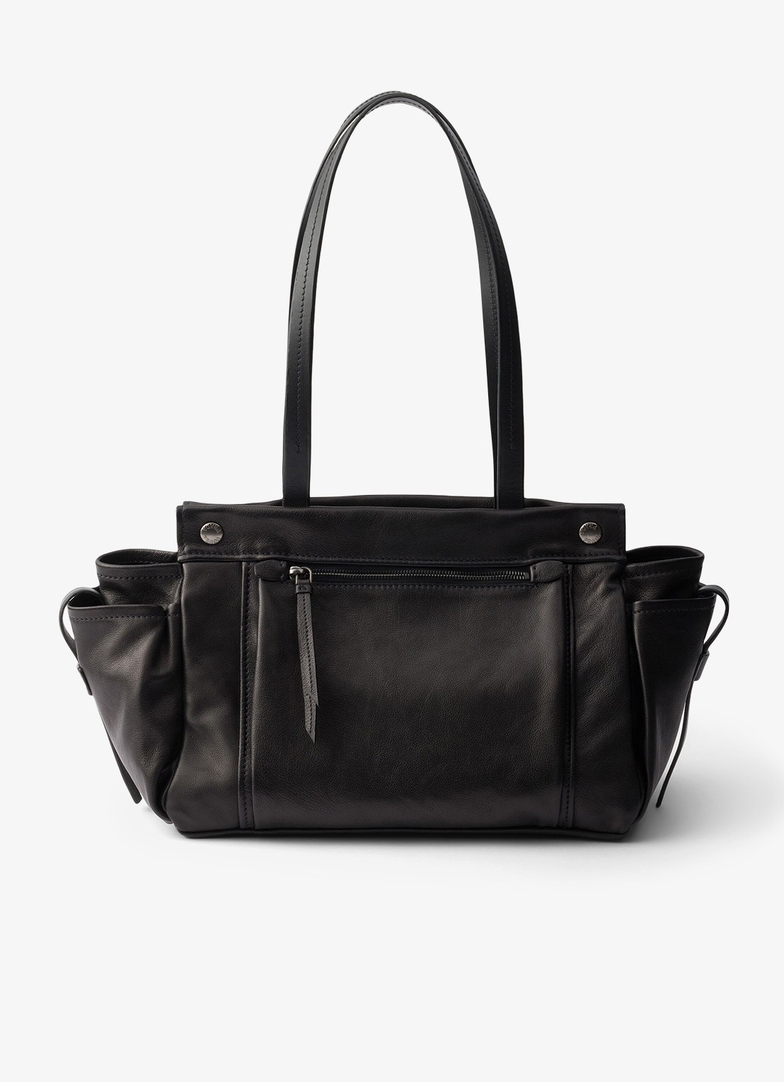 Prada Route Large schoudertas van leer - achterkant 5 zwart