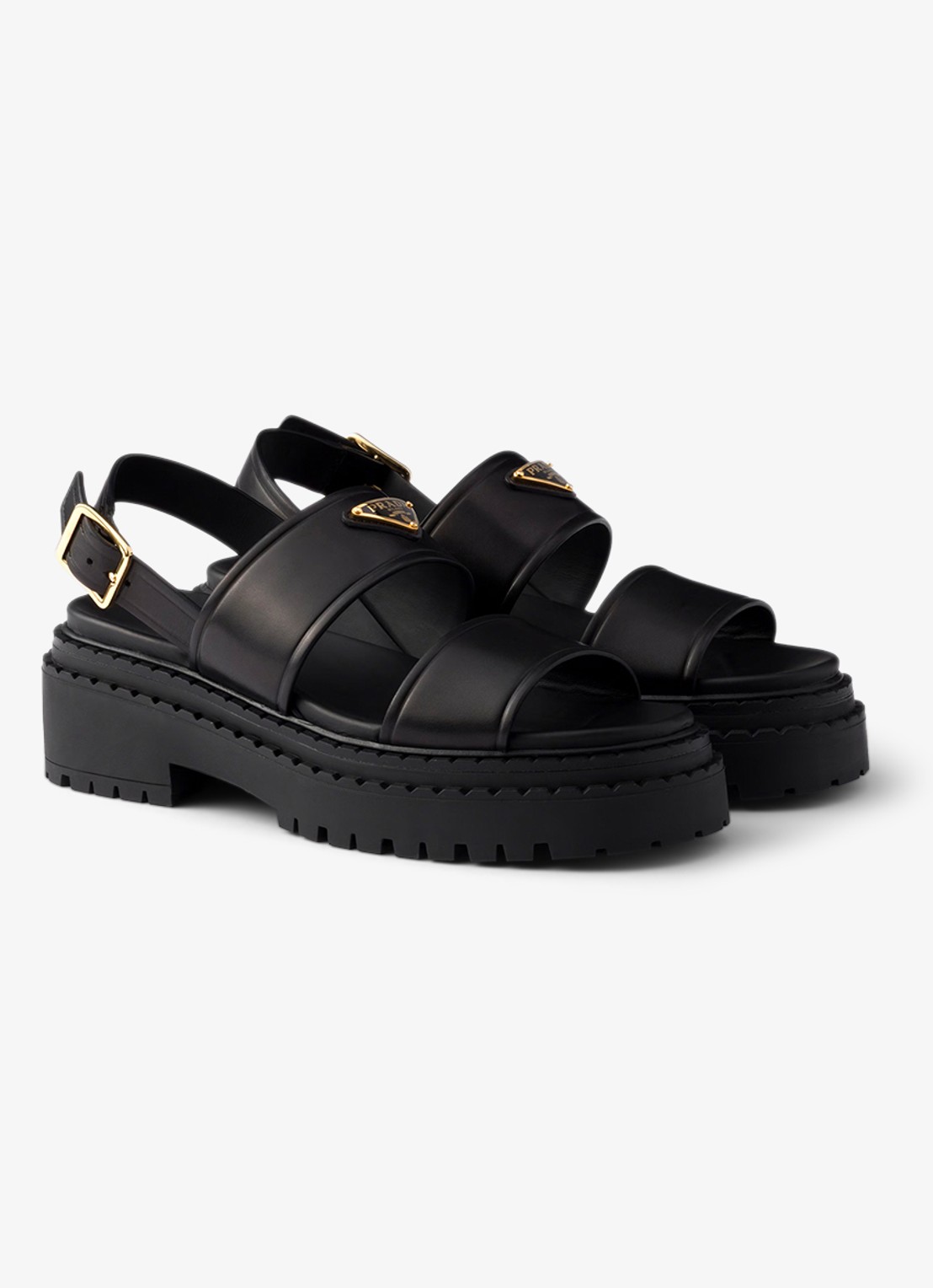 Prada Sandaal van kalfsleer - voorkant zwart