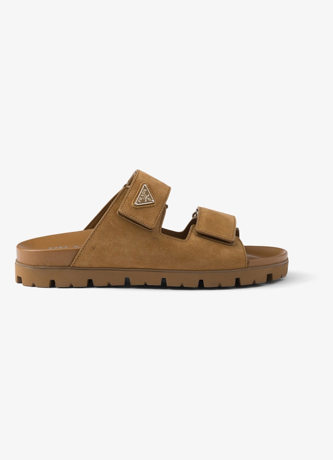 Prada Sandaal van kalfssuède - voorkant 3 camel