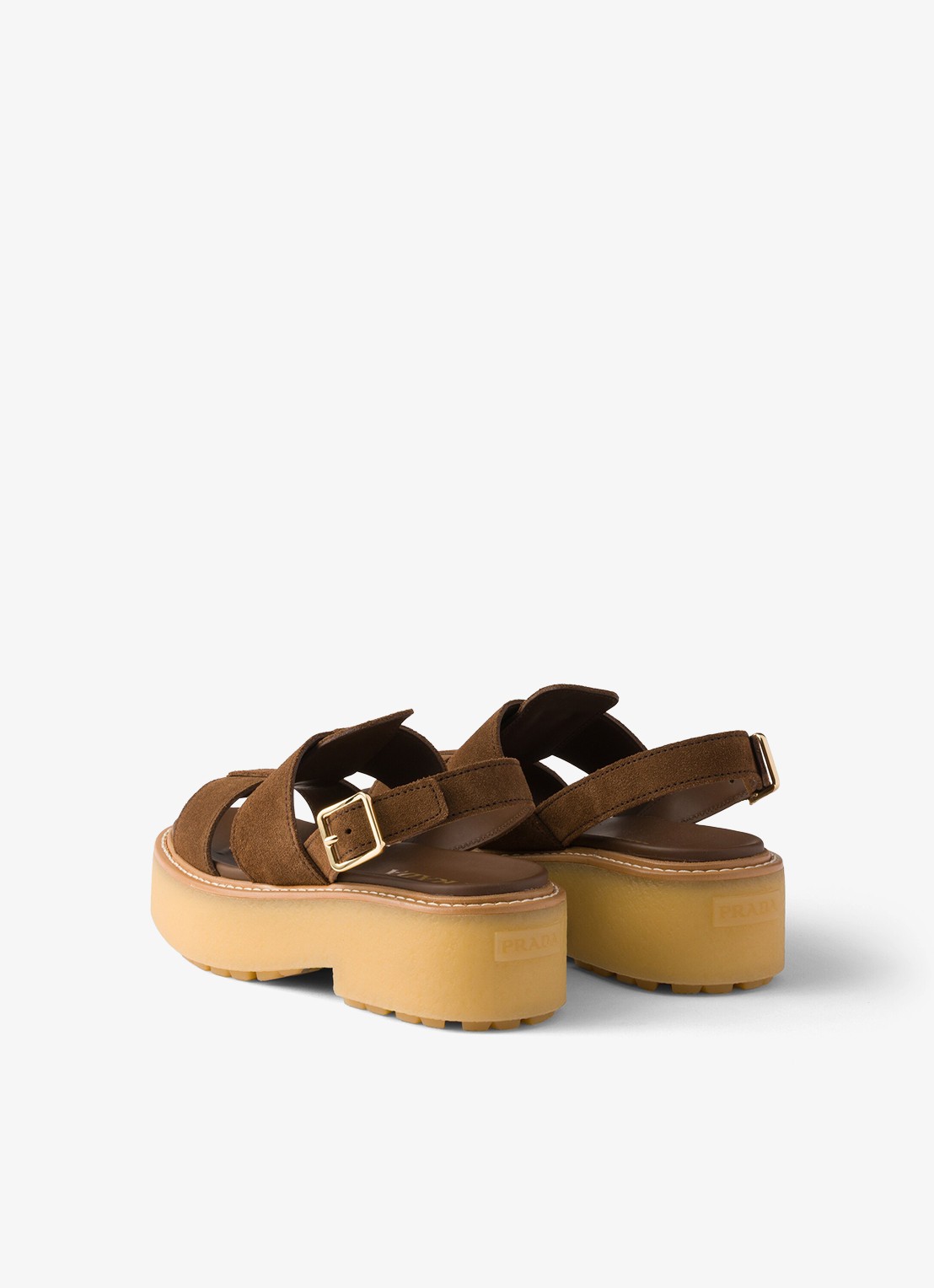 Prada Sandaal van suède - achterkant 3 bruin