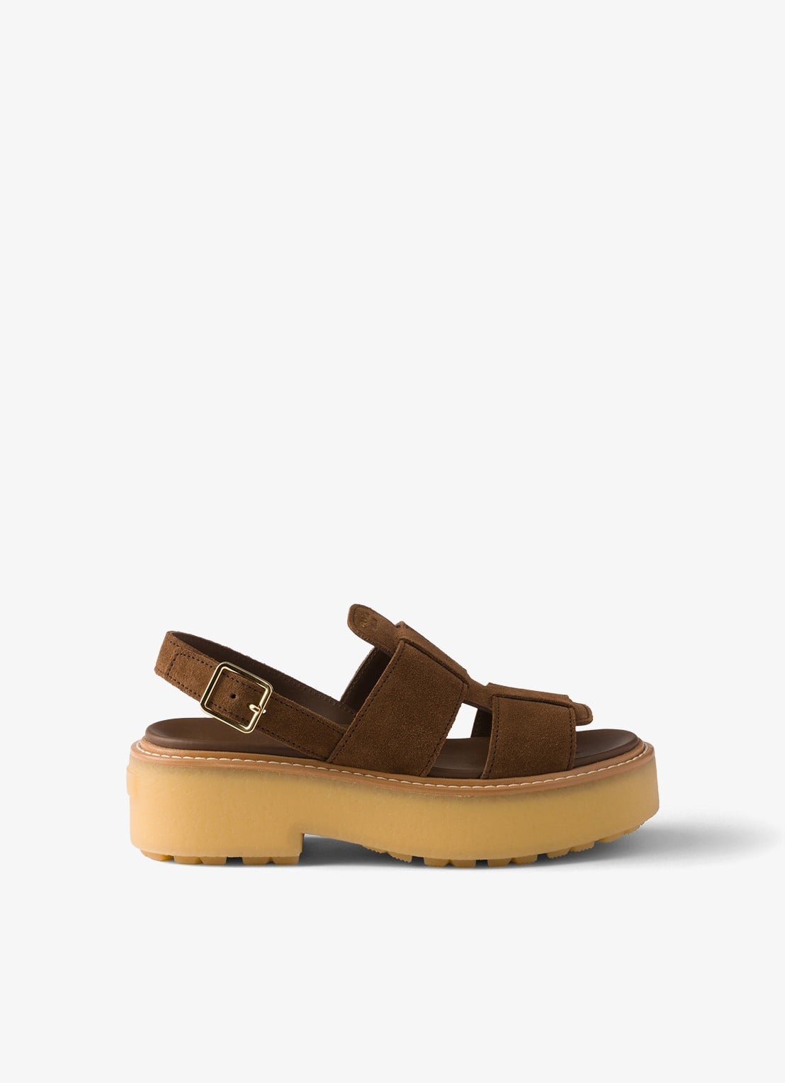 Prada Sandaal van suède - voorkant 4 bruin