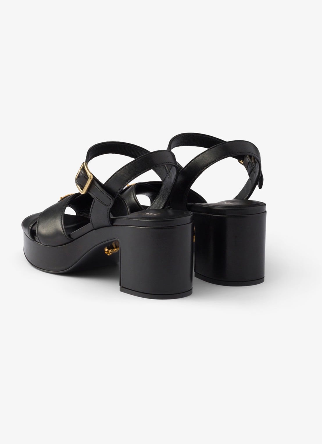 Prada Sandalette van lamsleer - achterkant zwart