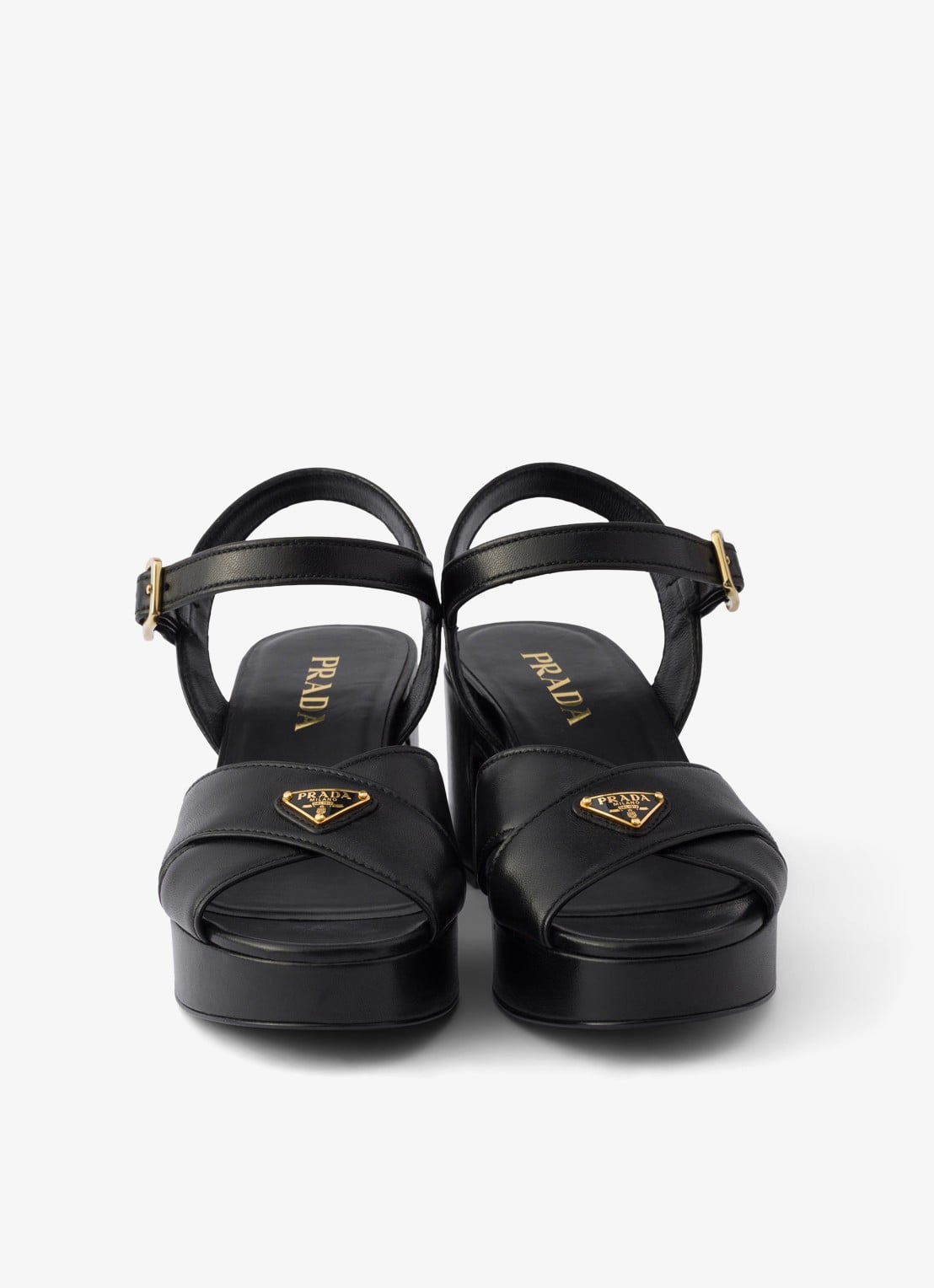 Prada Sandalette van lamsleer - detail 3 zwart