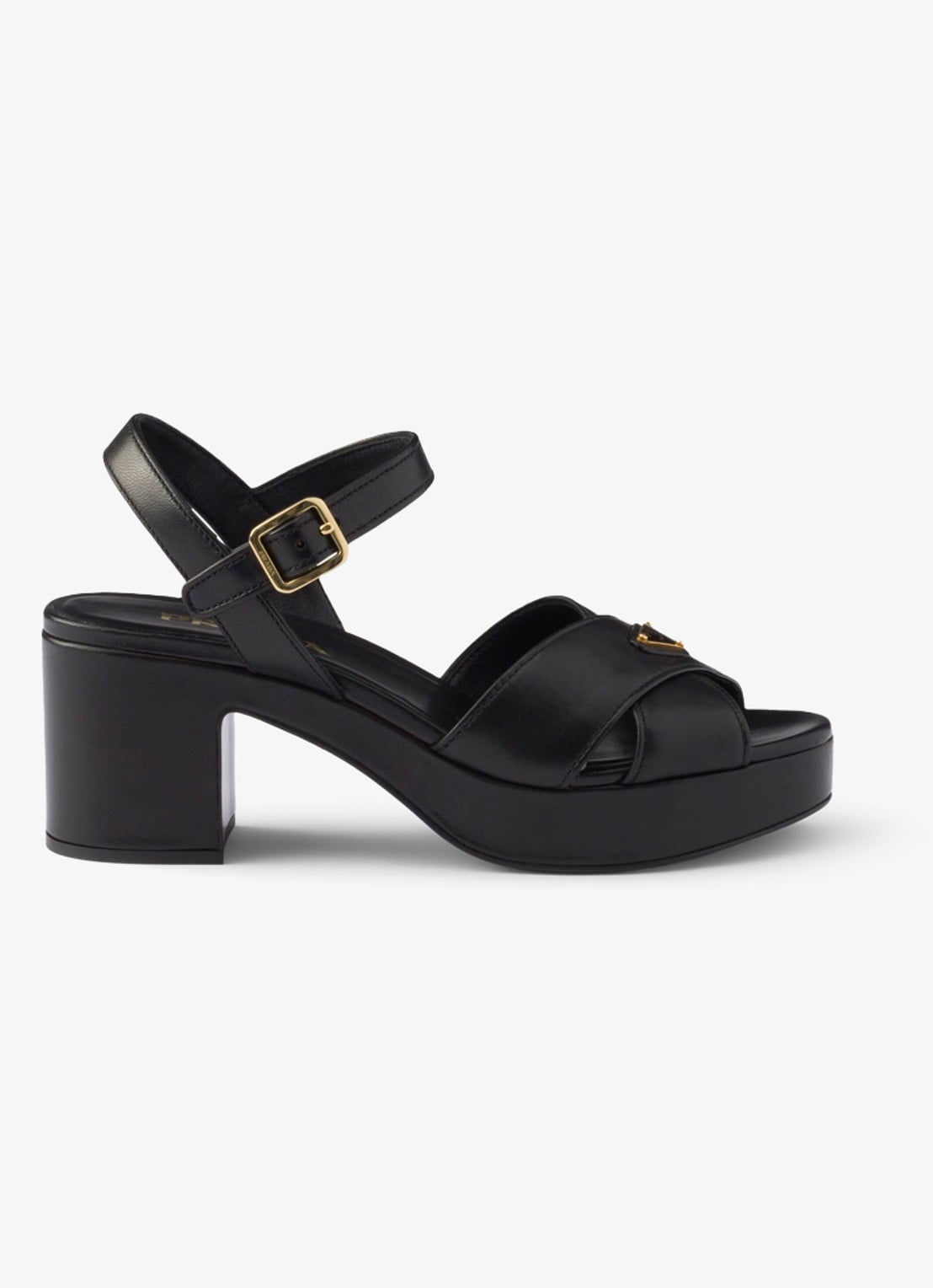 Prada Sandalette van lamsleer - voorkant 5 zwart