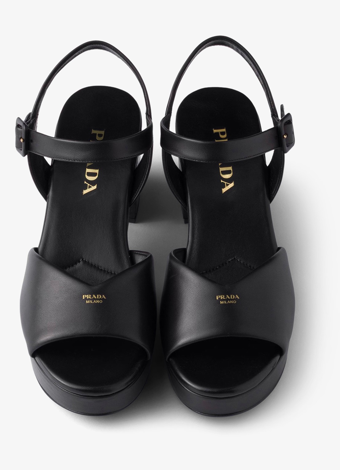 Prada Sandalette van leer - detail zwart