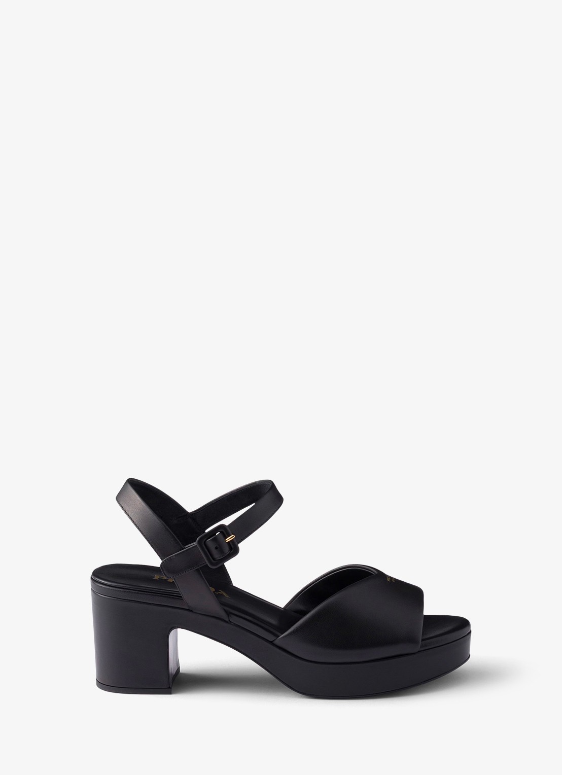 Prada Sandalette van leer - voorkant 4 zwart