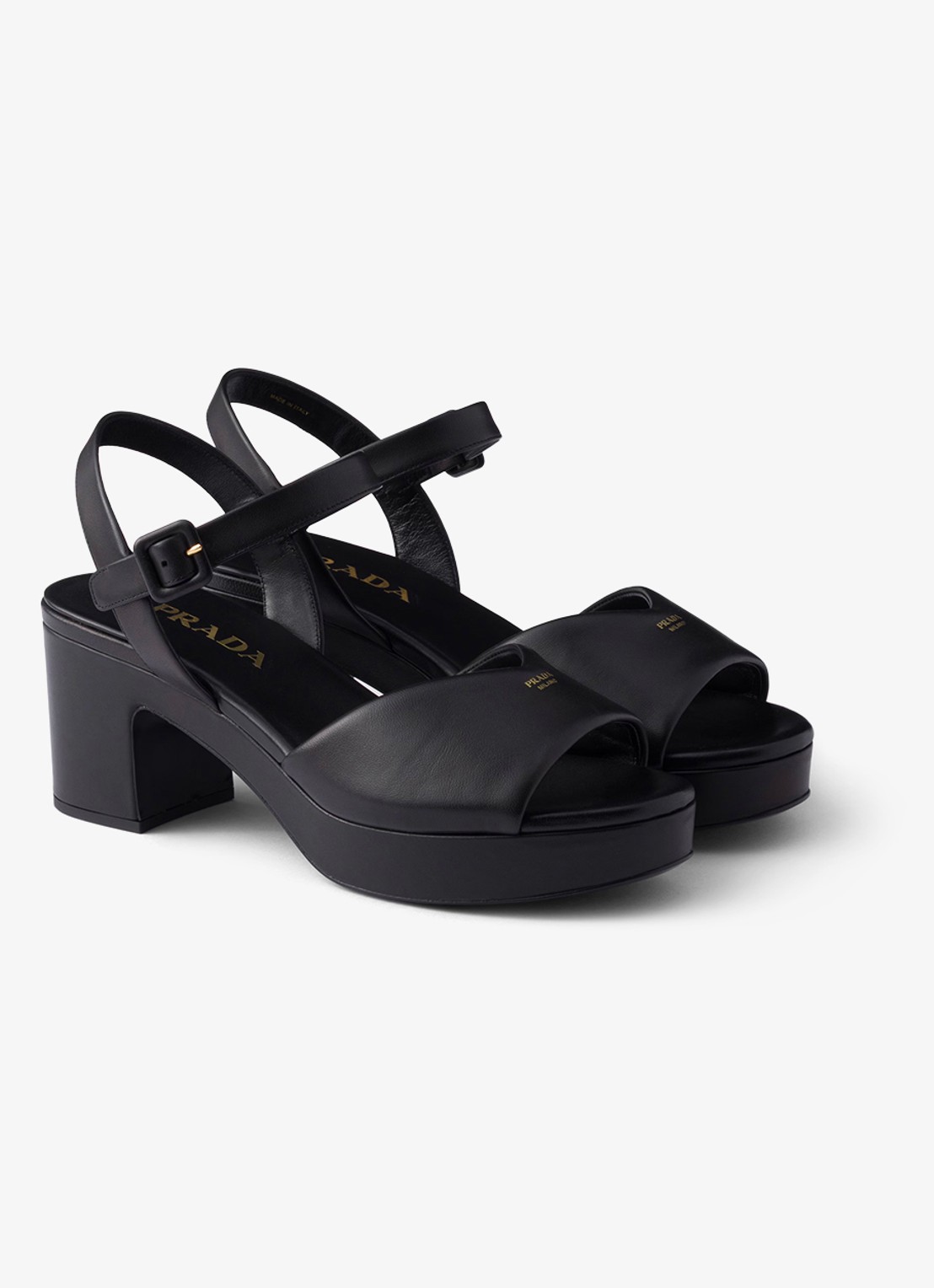 Prada Sandalette van leer - voorkant 5 zwart