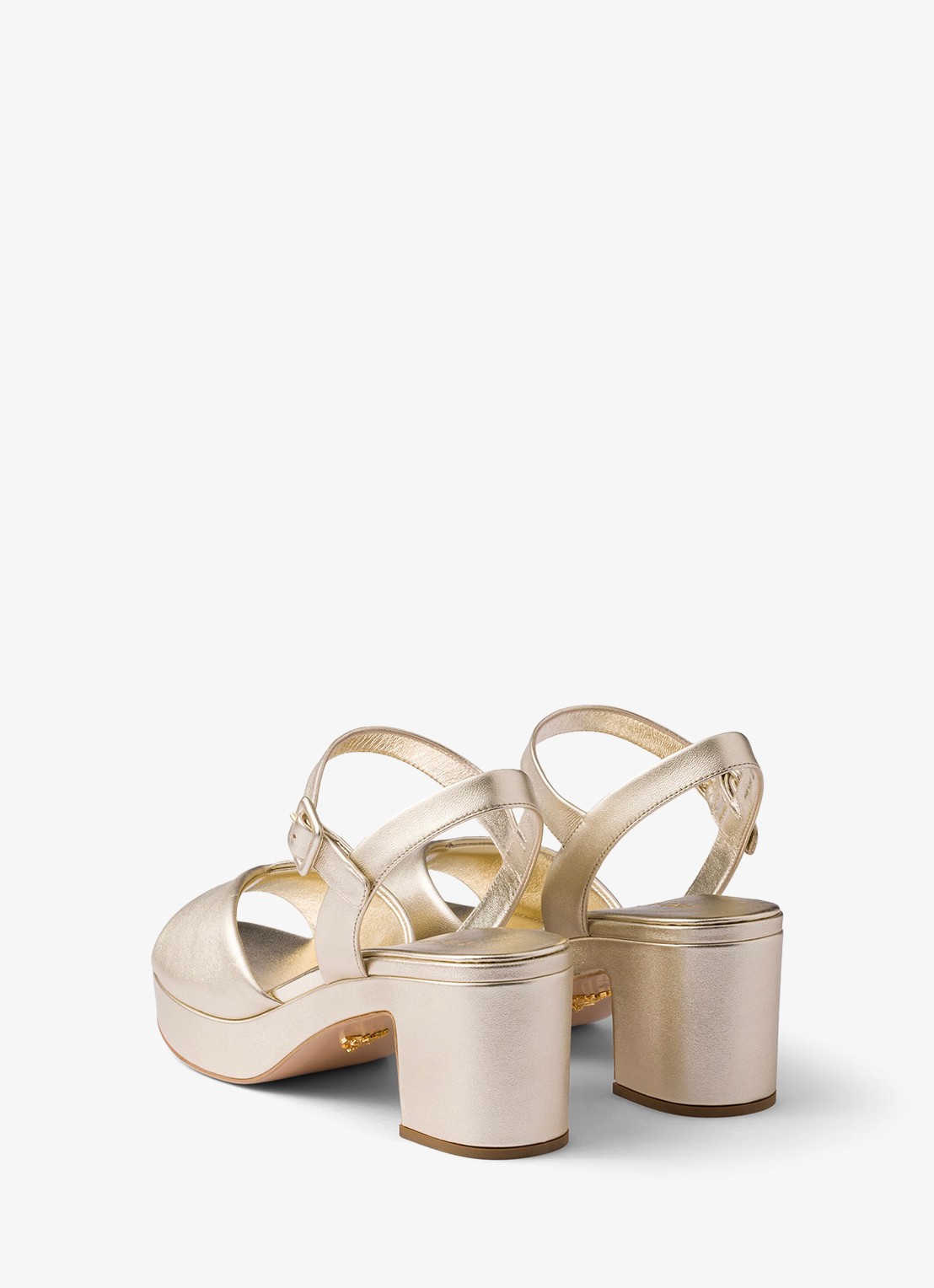 Prada Sandalette van leer - achterkant 3 goud