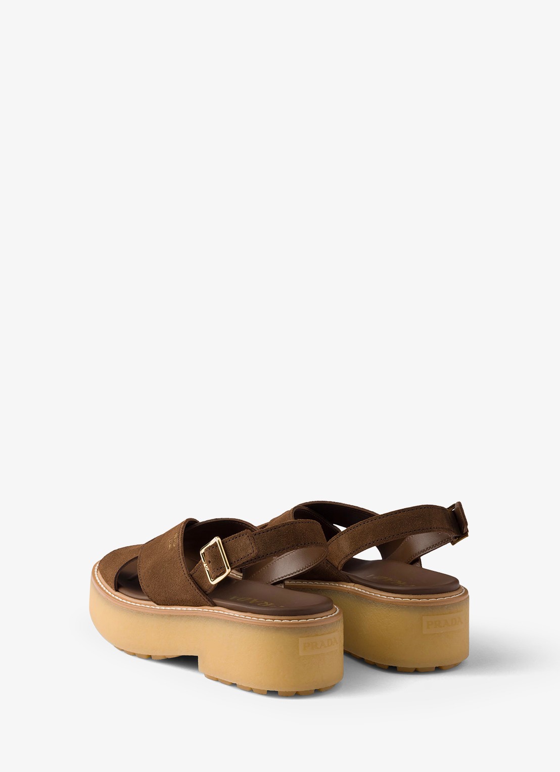 Prada Sandalette van suède - achterkant 3 bruin