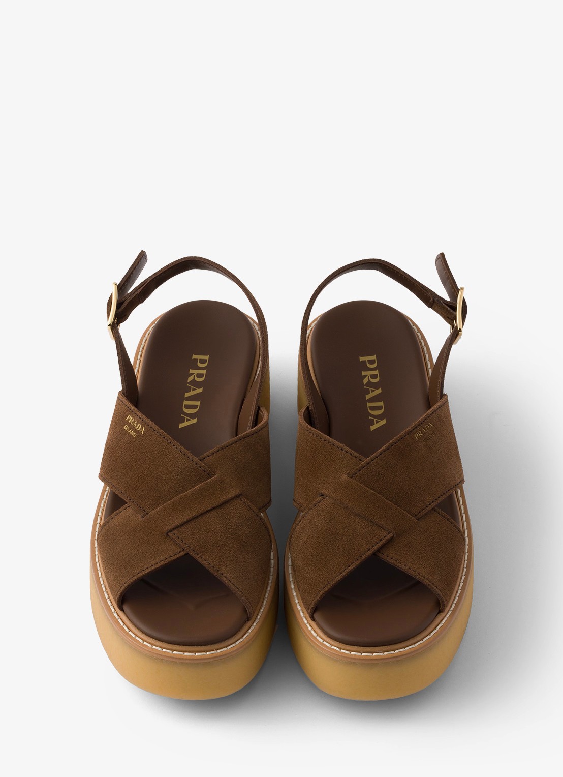 Prada Sandalette van suède - detail 4 bruin