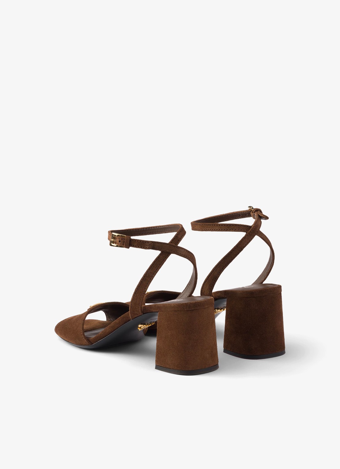 Prada Sandalette van suède - achterkant 6 bruin
