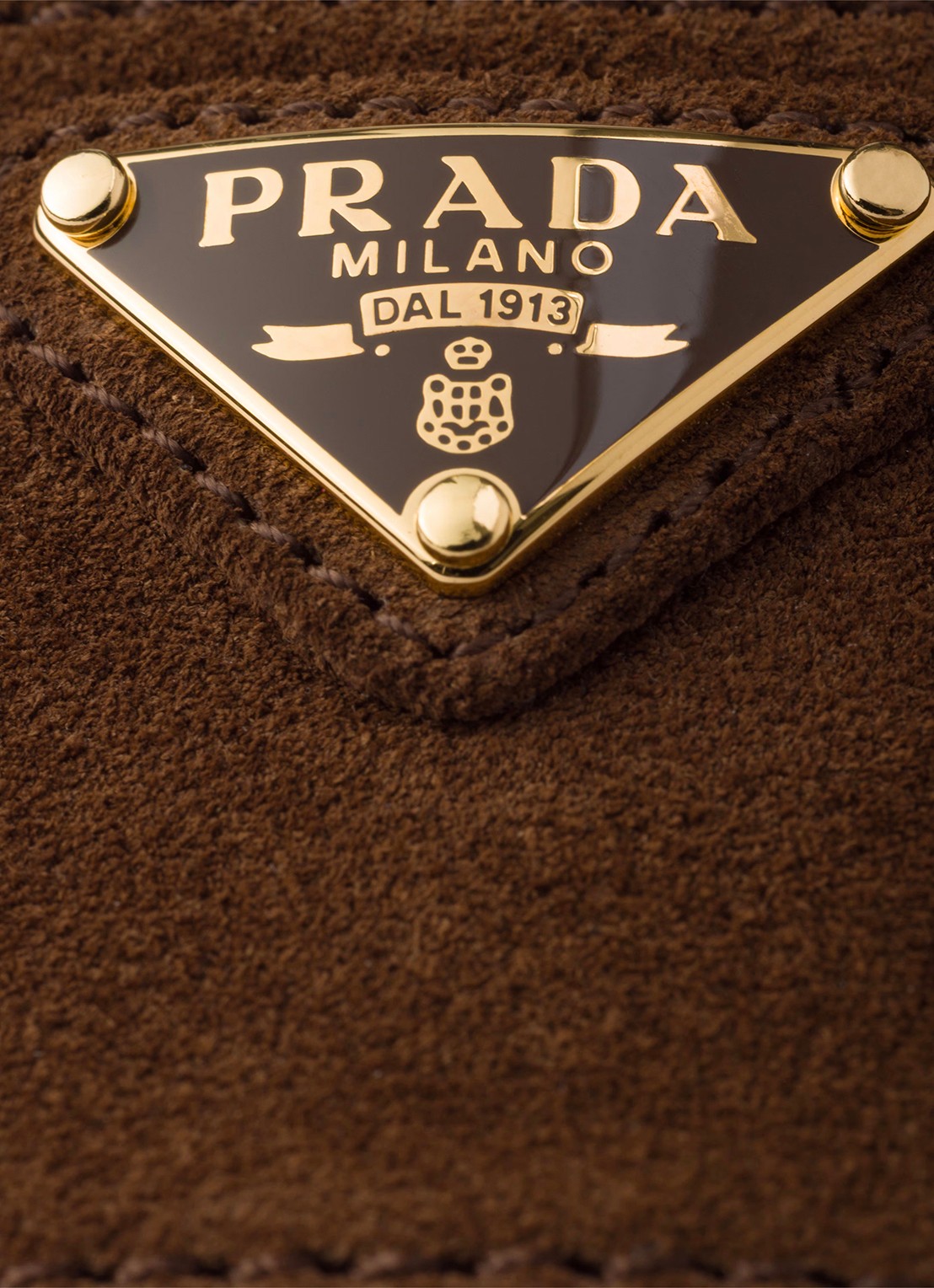 Prada Sandalette van suède - detail 5 bruin