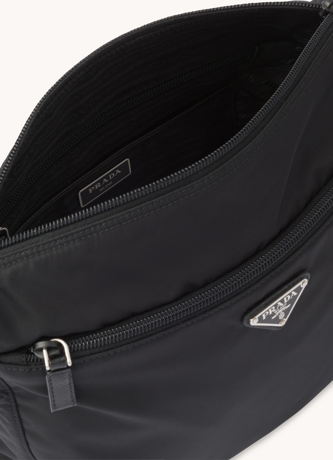 Prada Schoudertas met verstelbare schouderriem - detail 3 zwart