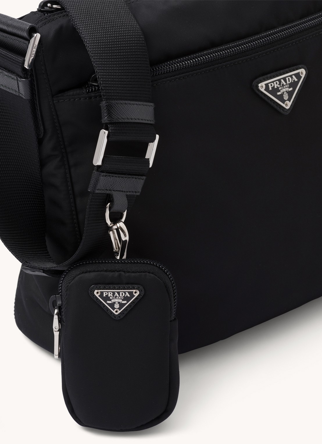 Prada Schoudertas met verstelbare schouderriem - detail 4 zwart
