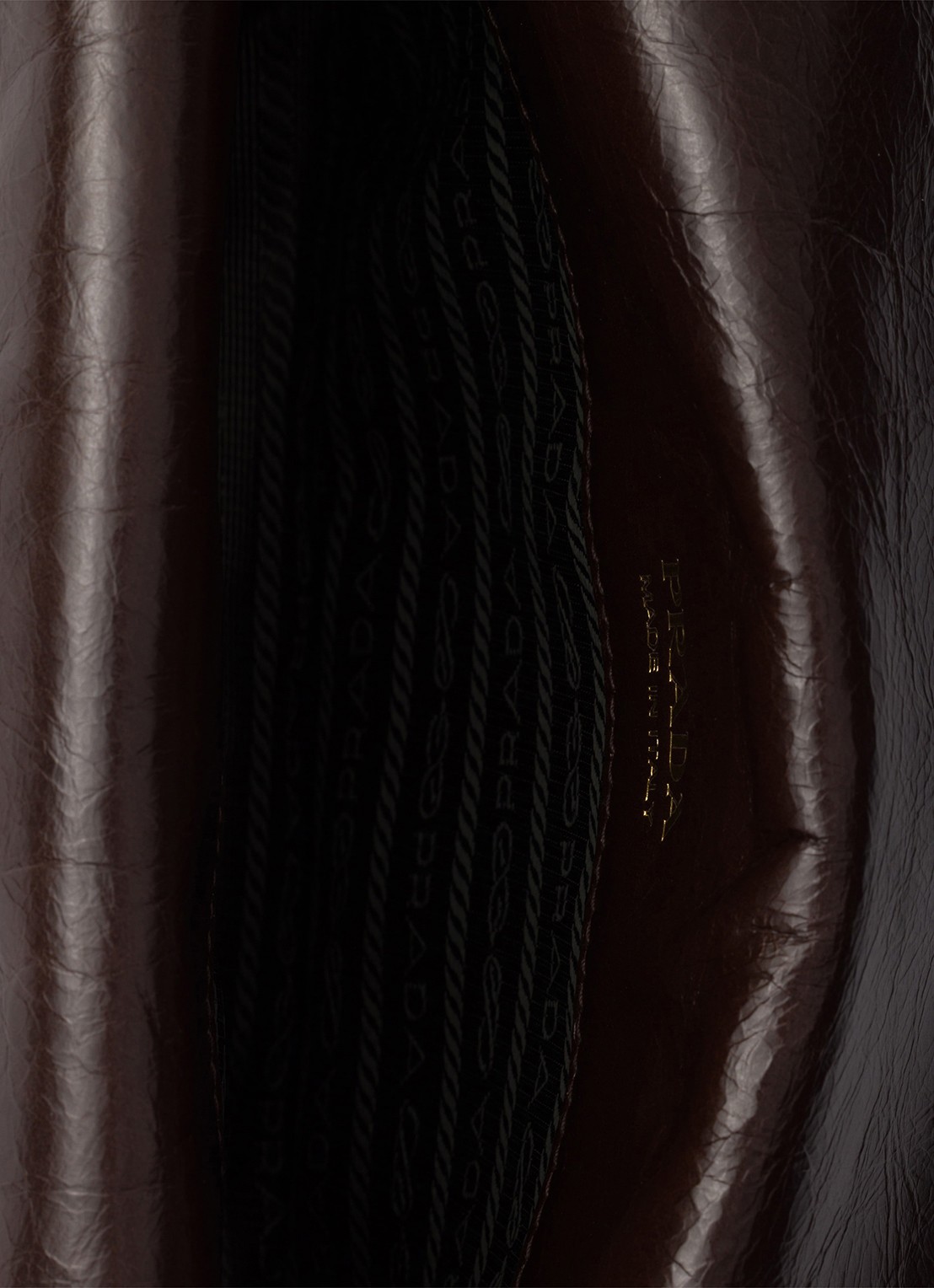 Prada Schoudertas van kalfsleer - detail 4 donkerbruin