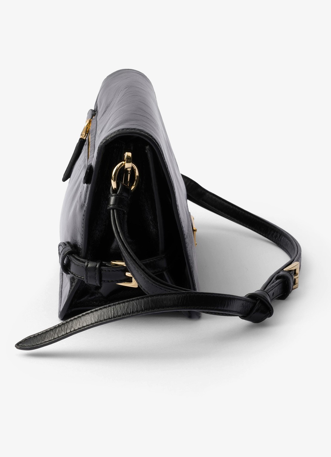 Prada Schoudertas van kalfsleer - detail 4 zwart