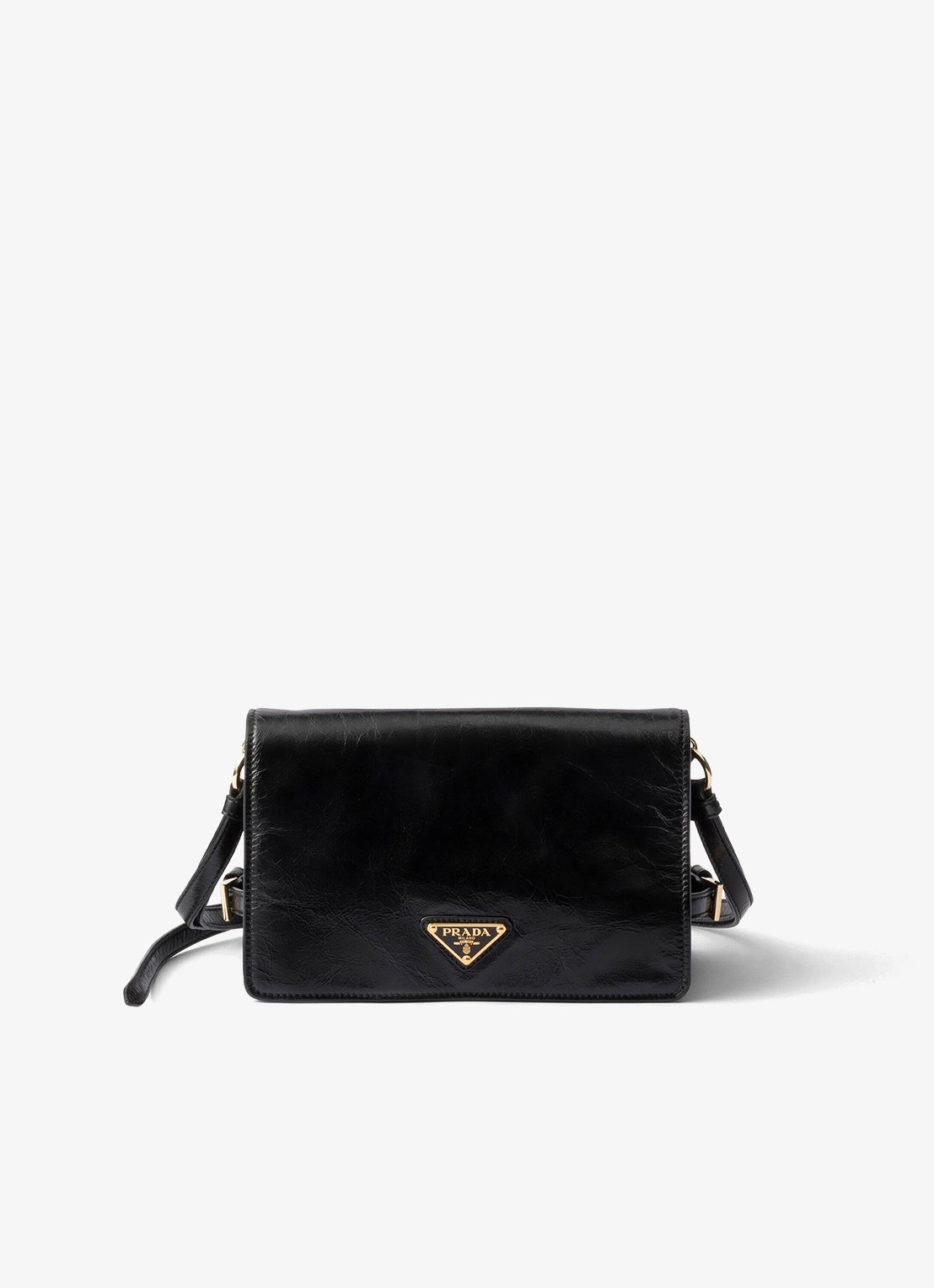 Prada Schoudertas van kalfsleer - voorkant 2 zwart