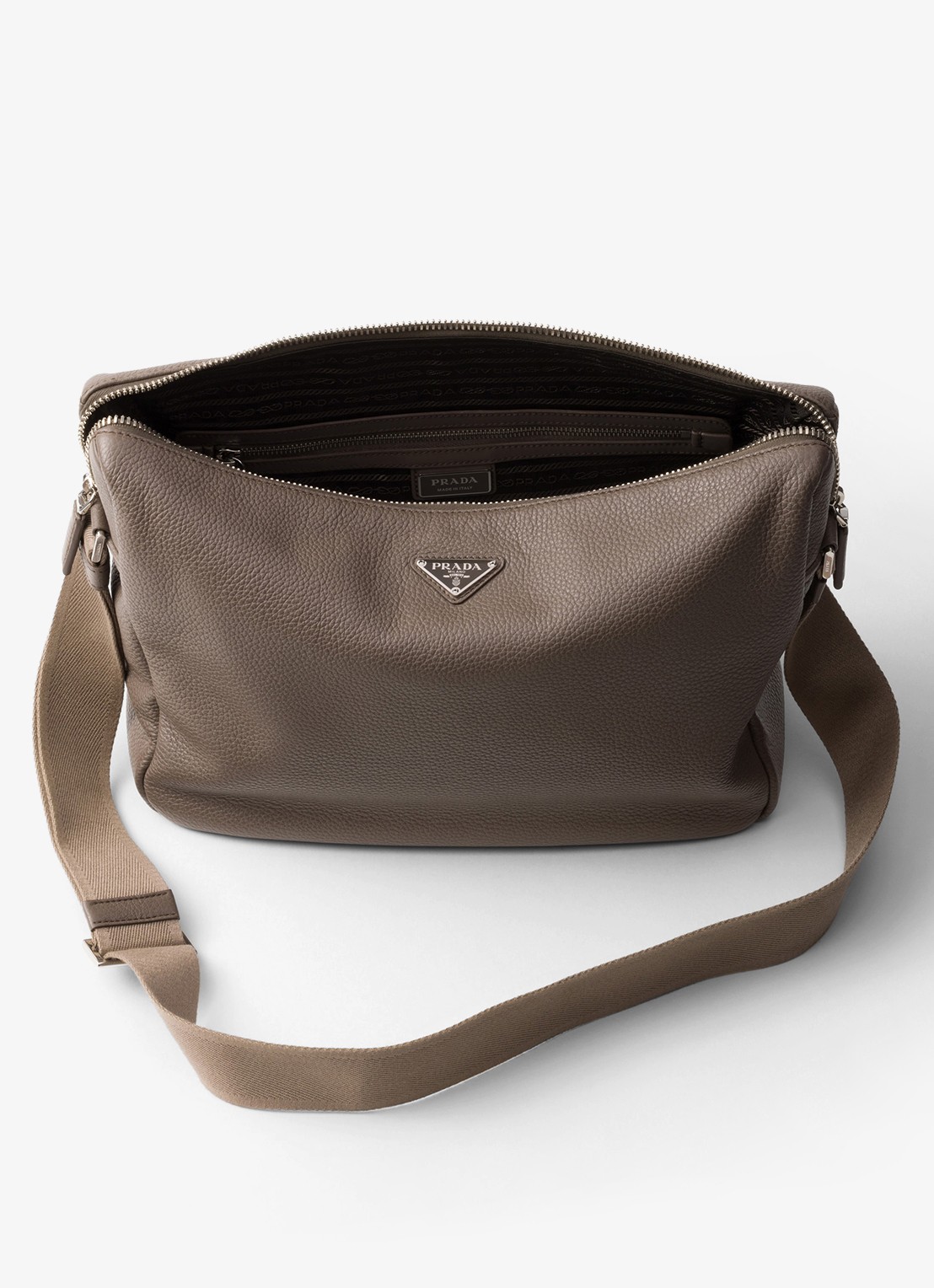 Prada Schoudertas van kalfsleer - detail 5 taupe
