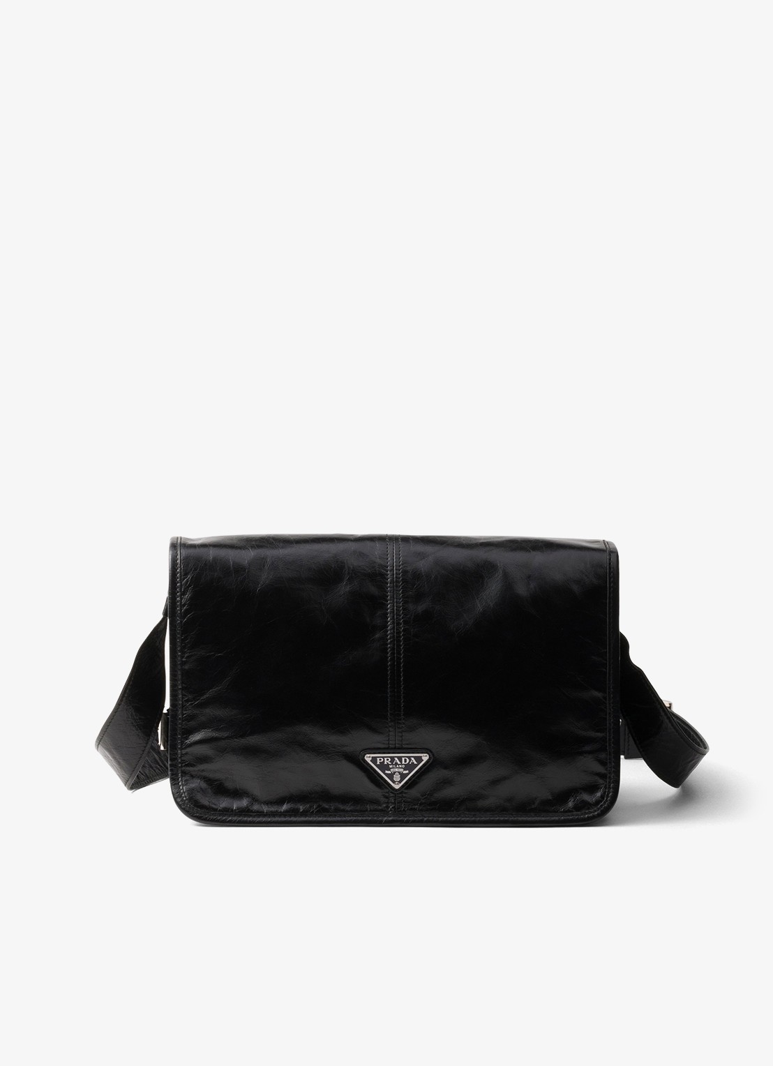 Prada Schoudertas van kalfsleer - voorkant 2 zwart