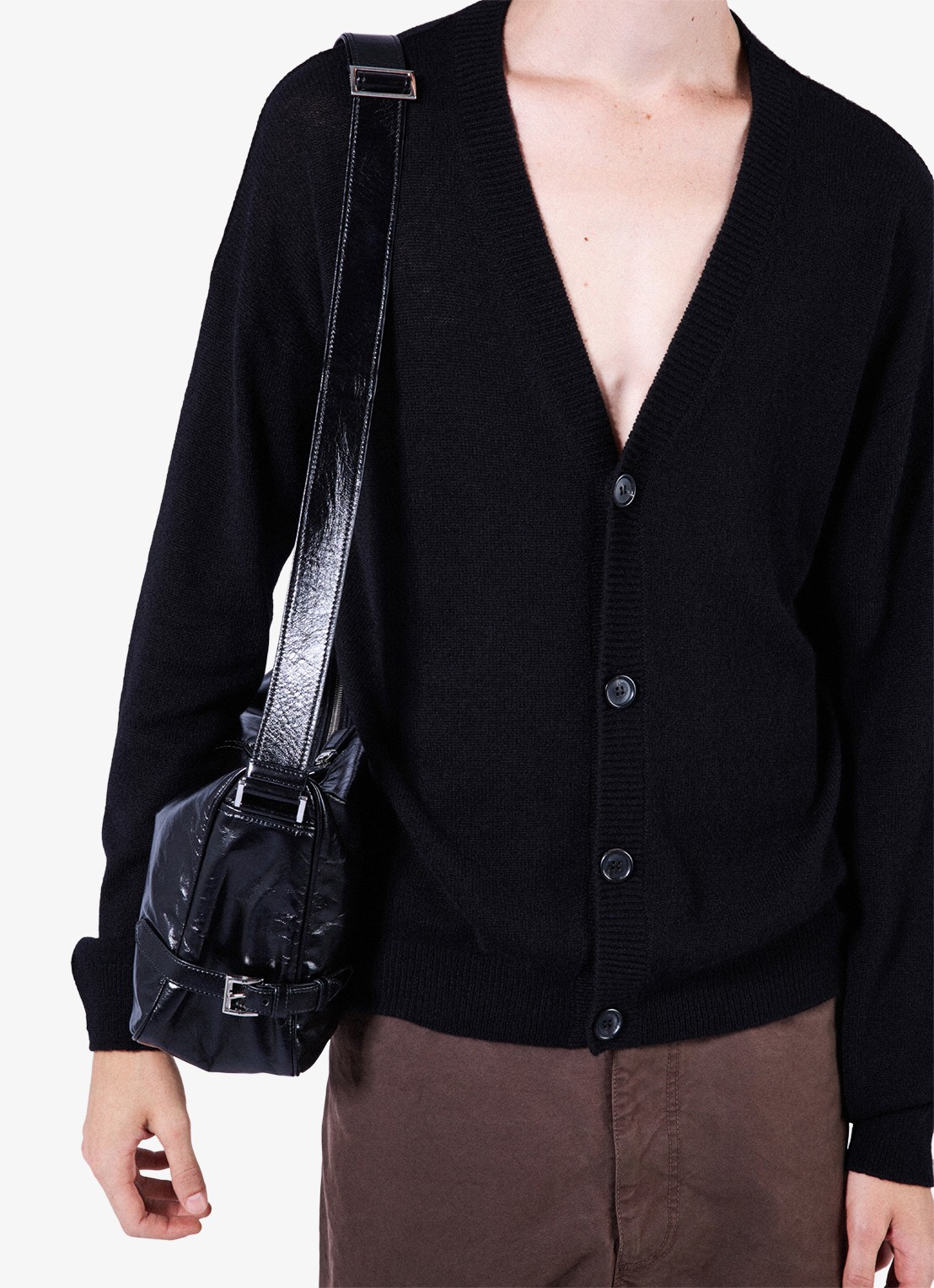 Prada Schoudertas van kalfsleer - detail 5 zwart