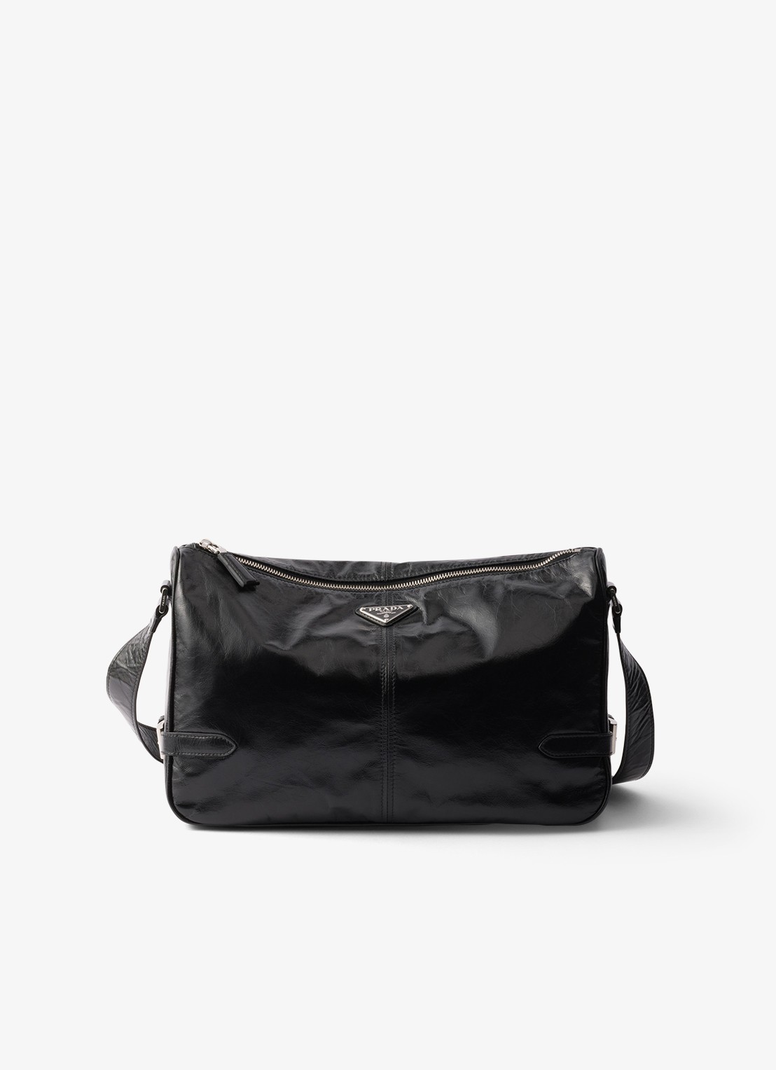 Prada Schoudertas van kalfsleer - voorkant zwart