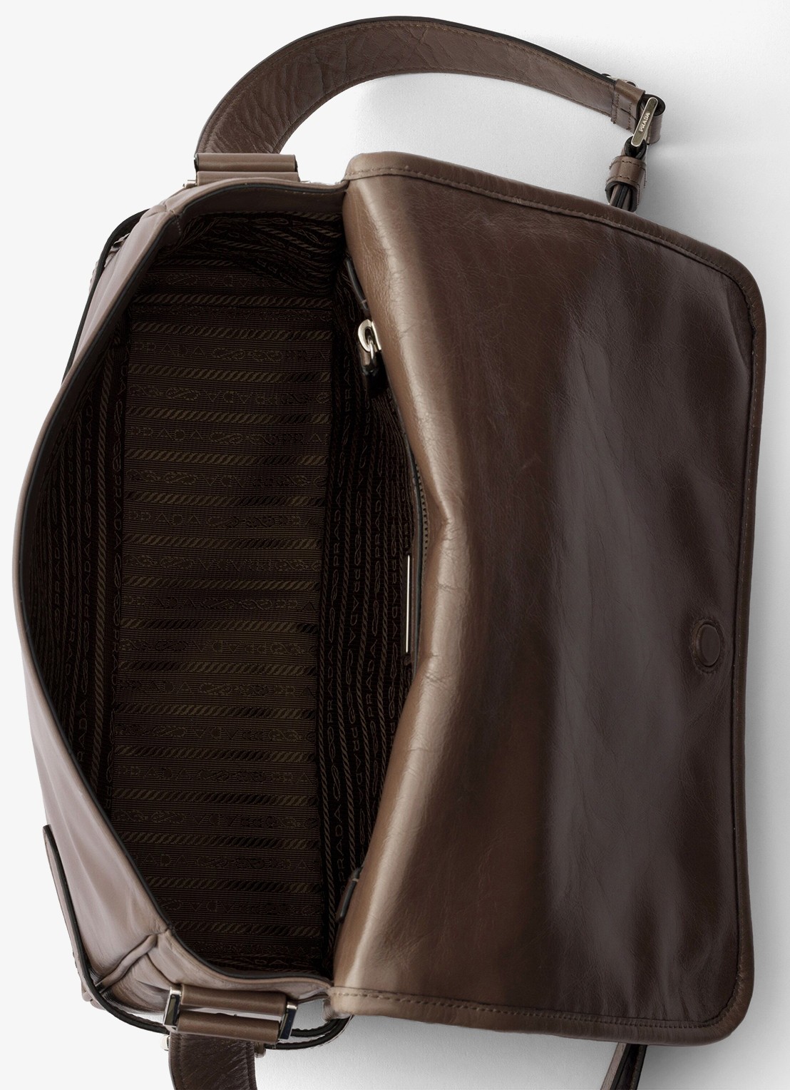 Prada Schoudertas van kalfsleer - detail 2 taupe
