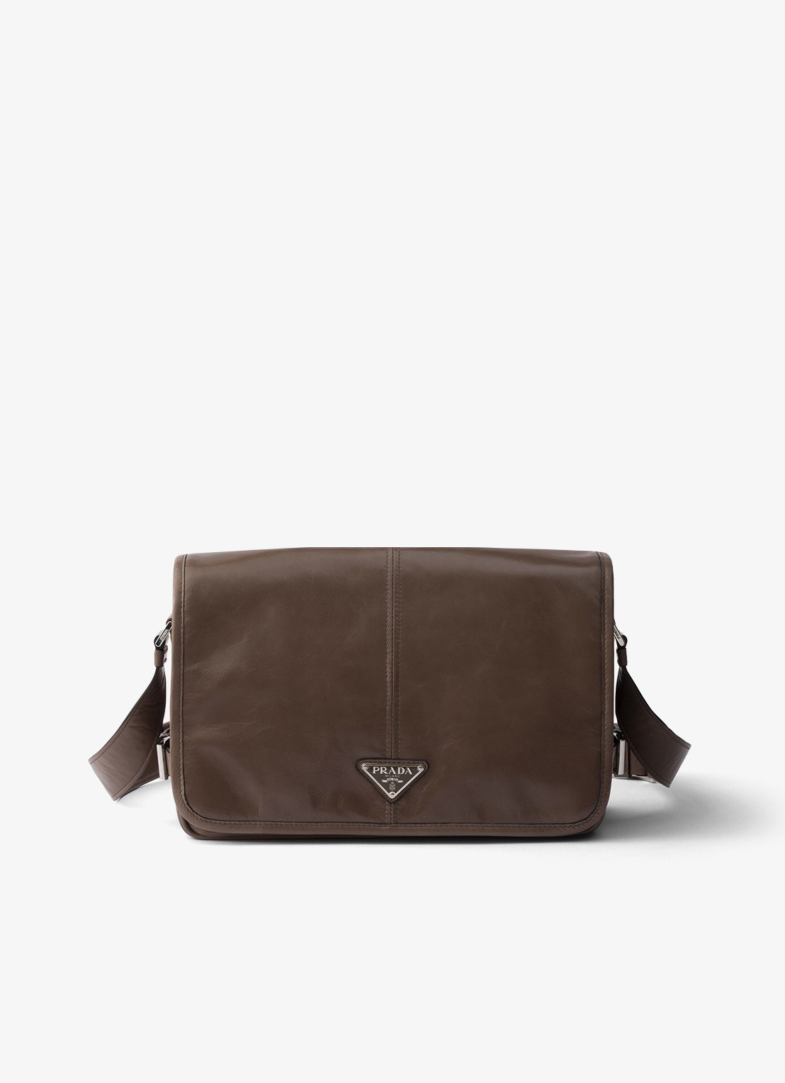 Prada Schoudertas van kalfsleer - voorkant 4 taupe