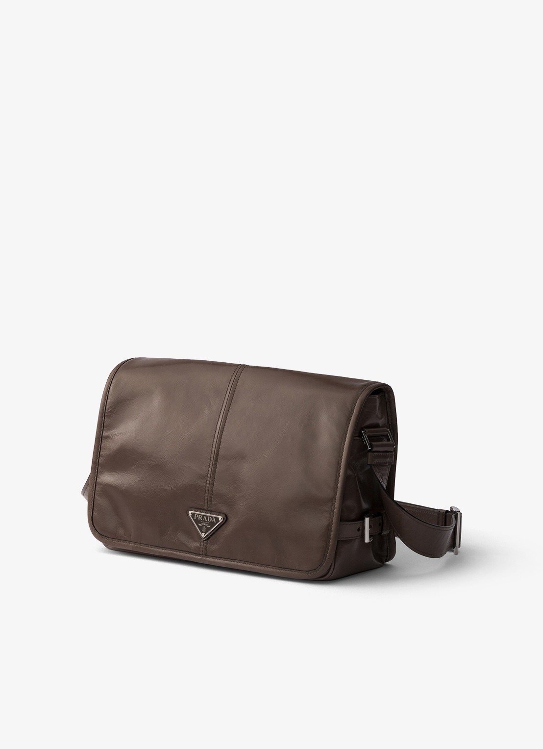 Prada Schoudertas van kalfsleer - voorkant 5 taupe