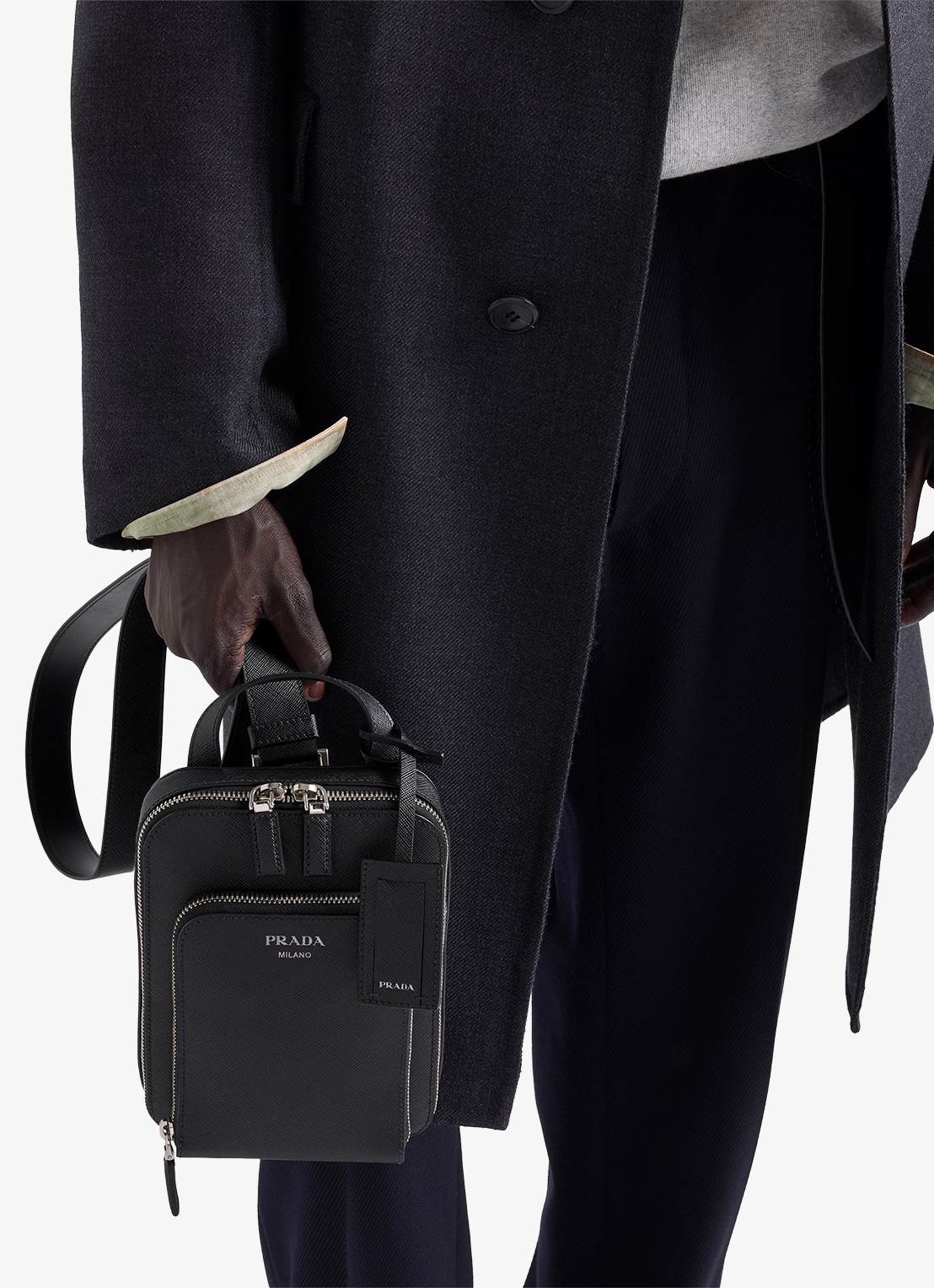 Prada Schoudertas van kalfsleer - detail 4 zwart