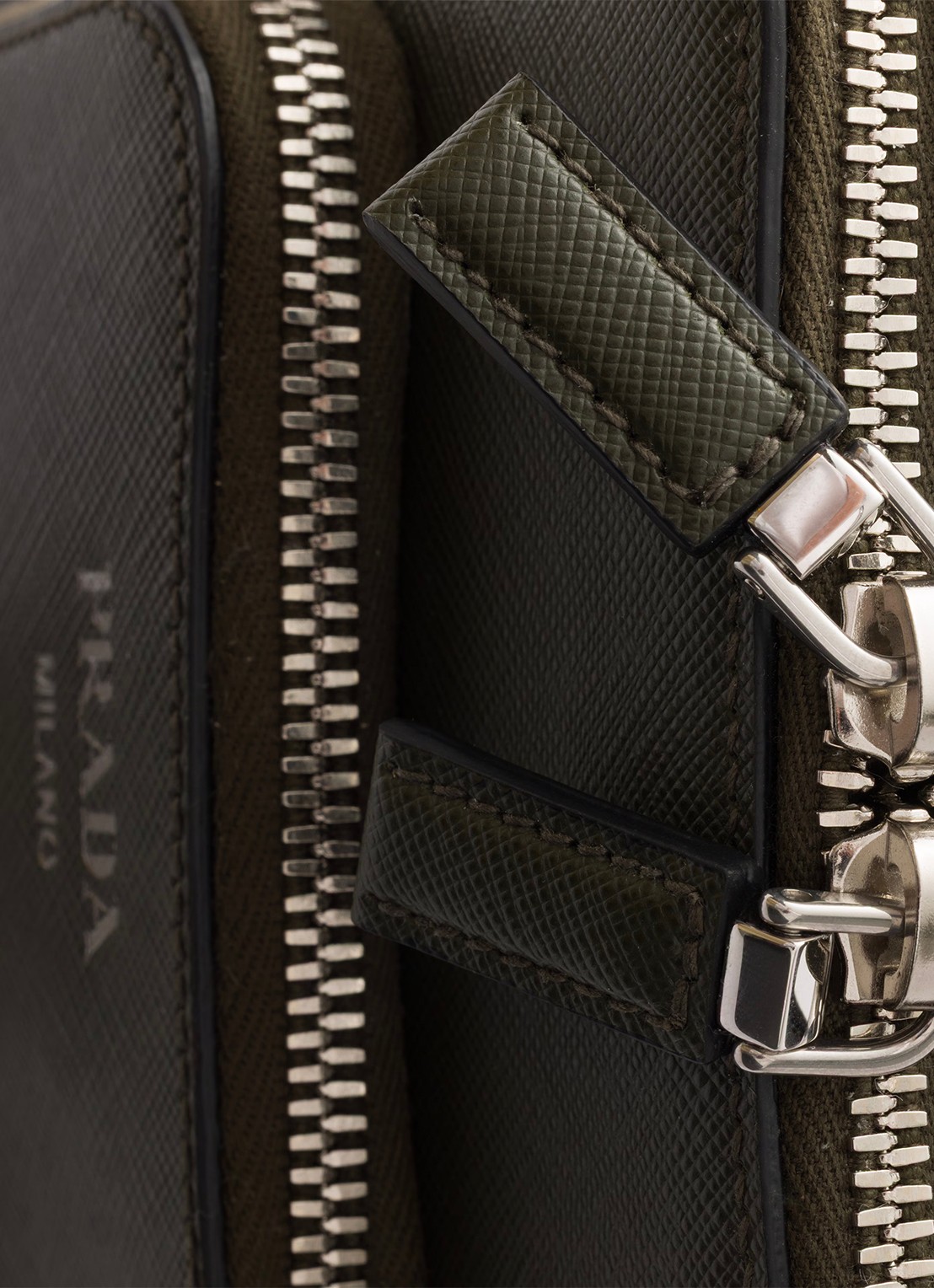 Prada Schoudertas van kalfsleer - detail 3 donkergroen