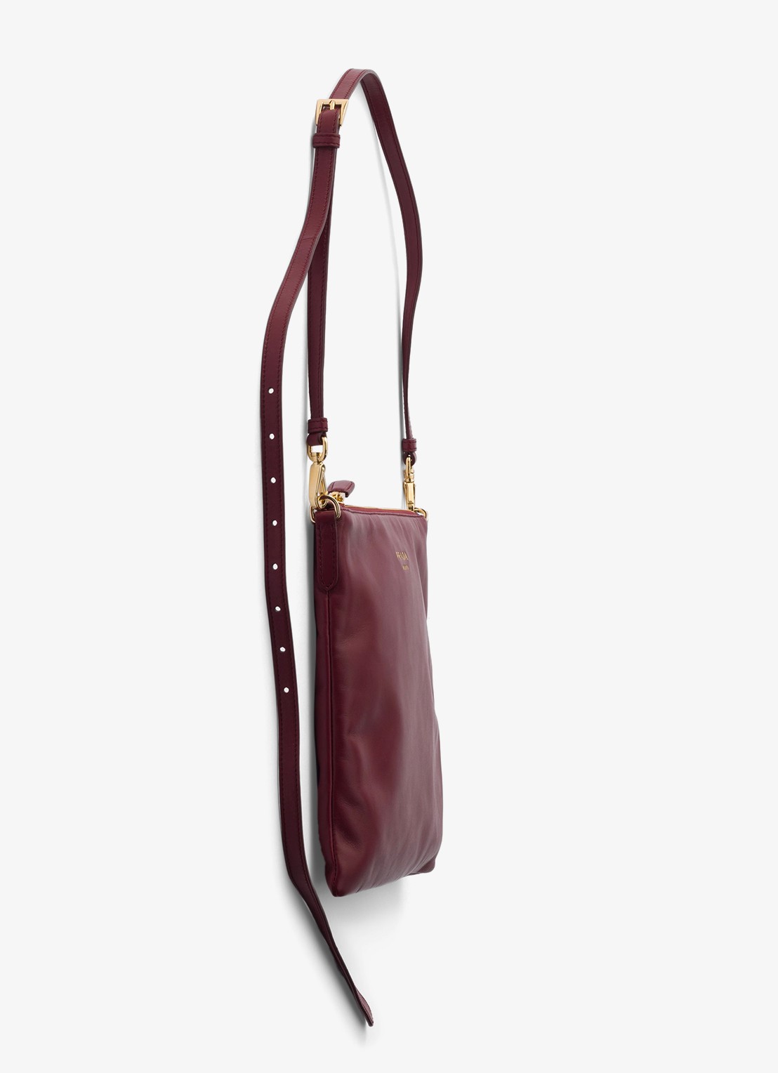 Prada Schoudertas van lamsleer - detail 4 donkerrood