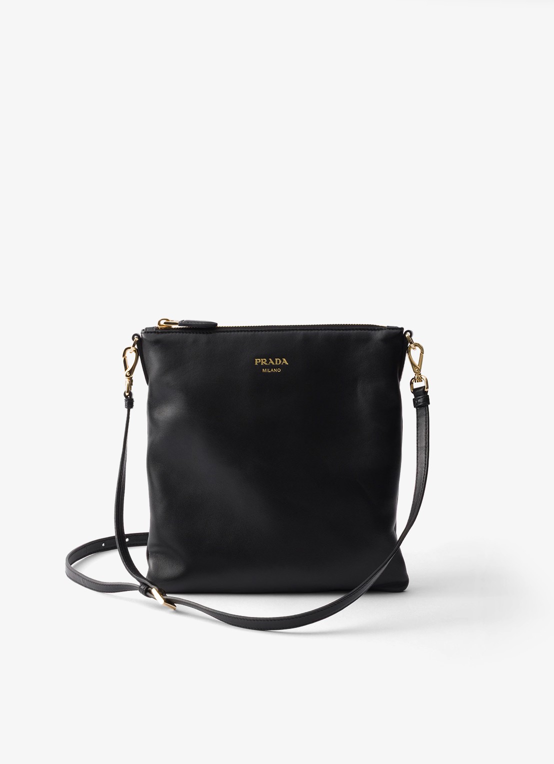 Prada Schoudertas van lamsleer - voorkant 5 zwart