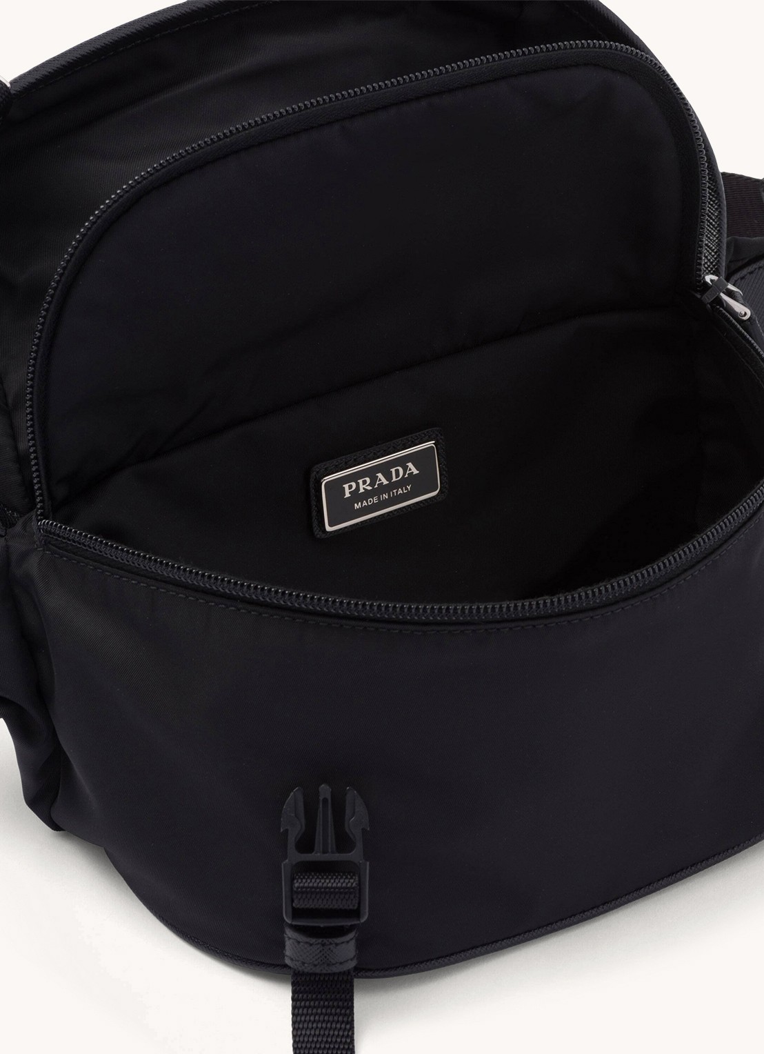 Prada Schoudertas van leer - detail 3 zwart