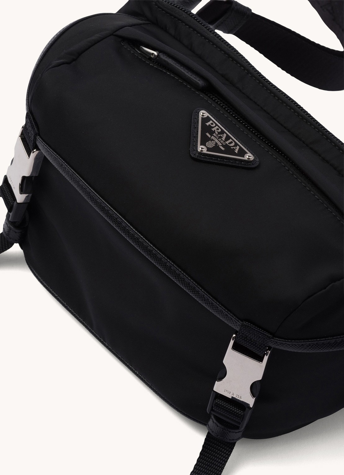 Prada Schoudertas van leer - detail 4 zwart