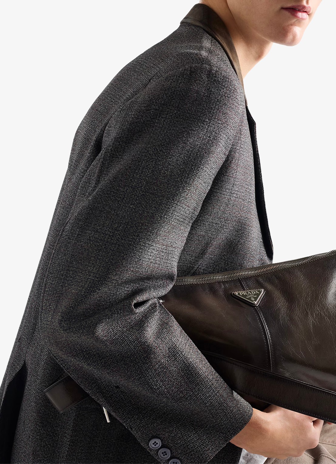 Prada Schoudertas van leer - detail 4 donkergroen