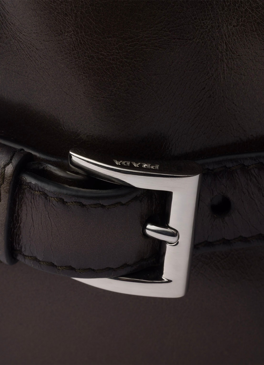Prada Schoudertas van leer - detail 5 donkergroen