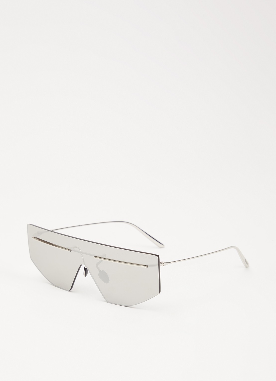Prada Shield zonnebril PRB55S - voorkant zilver