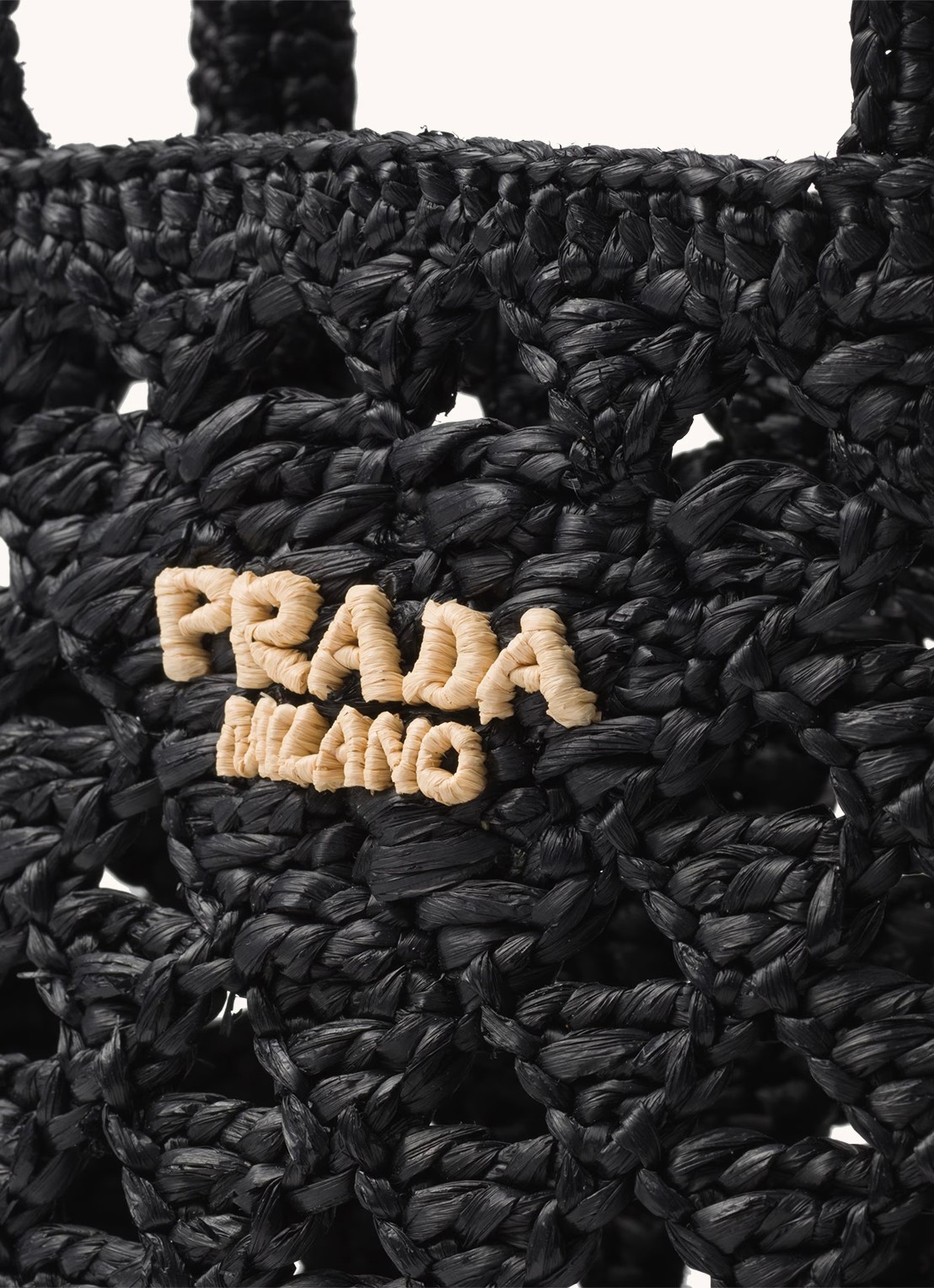 Prada Shopper van crochet met logo - detail 3 zwart