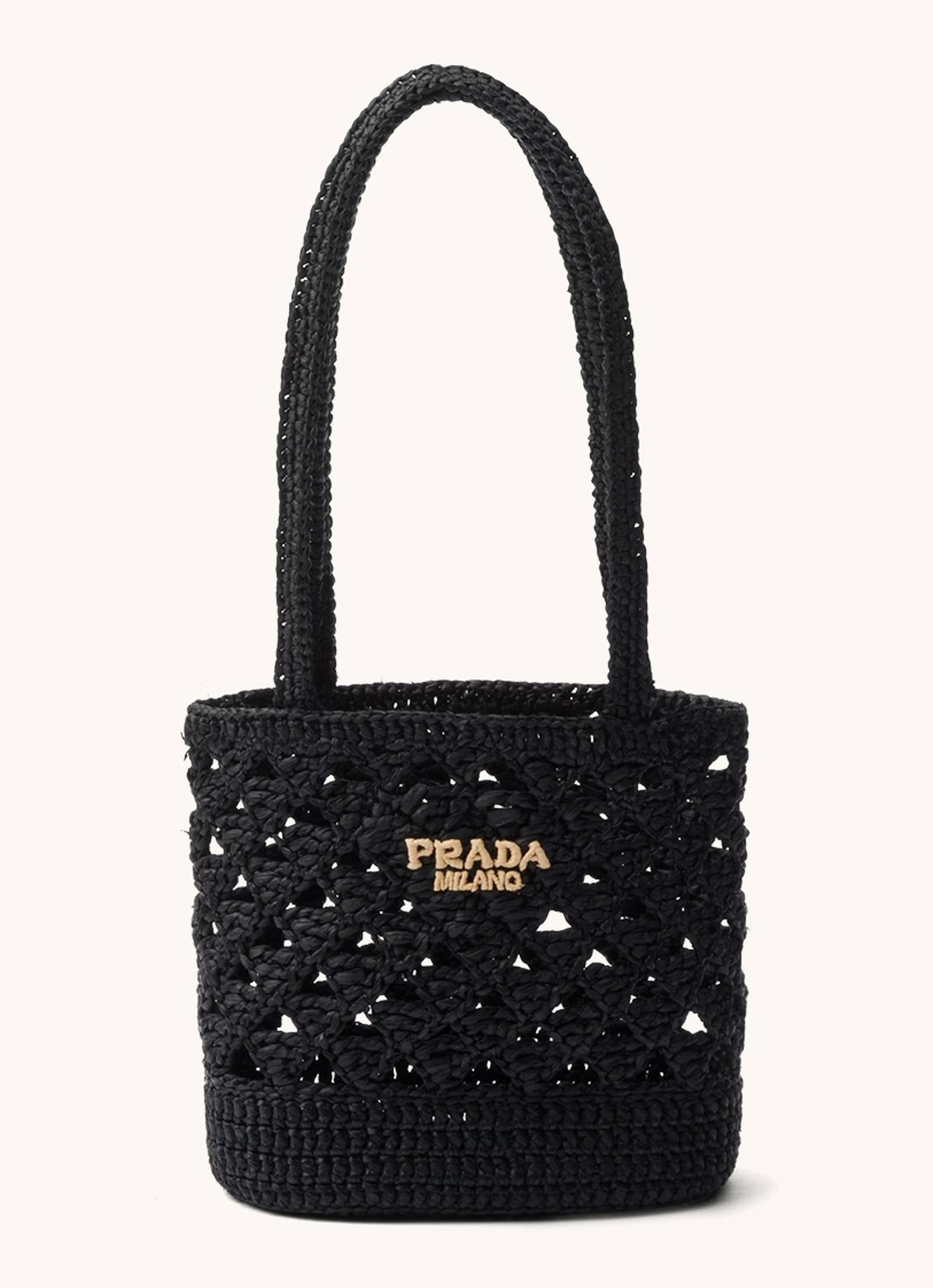 Prada Shopper van crochet met logo - voorkant 4 zwart