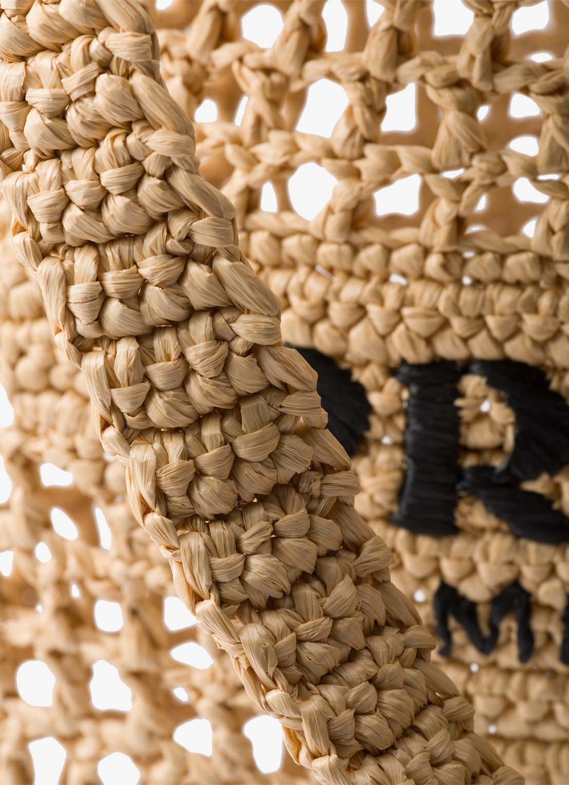 Prada Shopper van crochet met logo - detail 6 beige