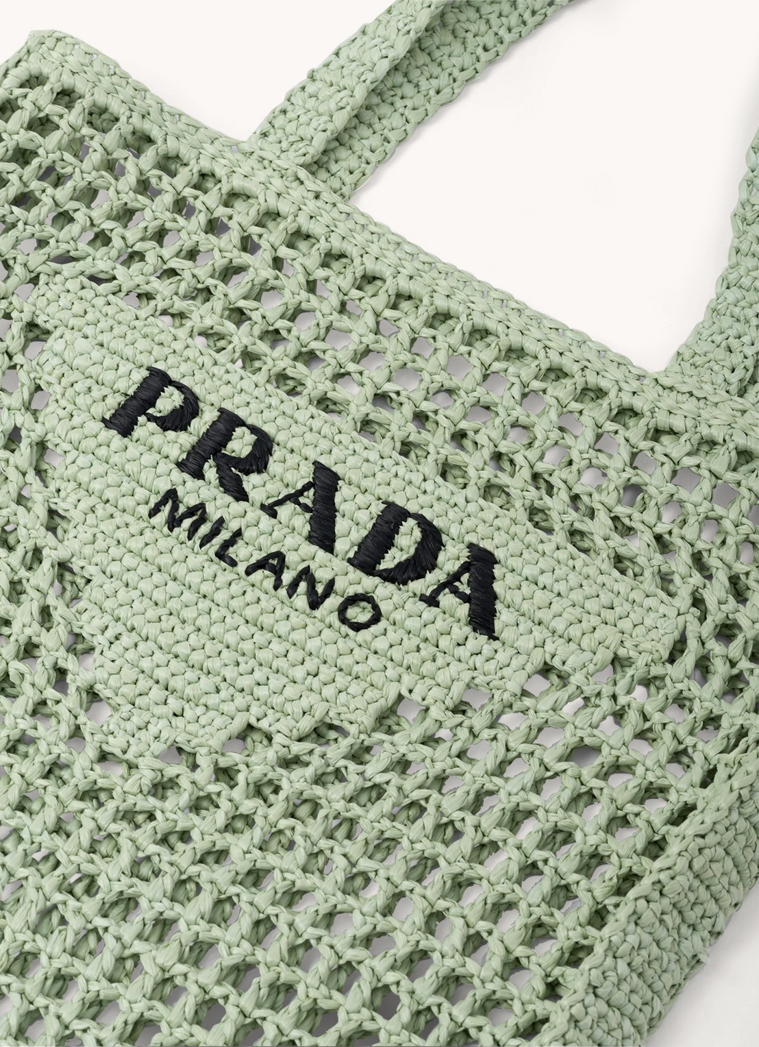 Prada Shopper van raffia - detail 4 mint